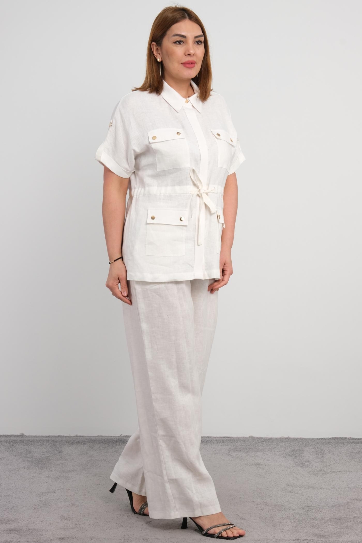 Plus Size Two-Piece Set-White