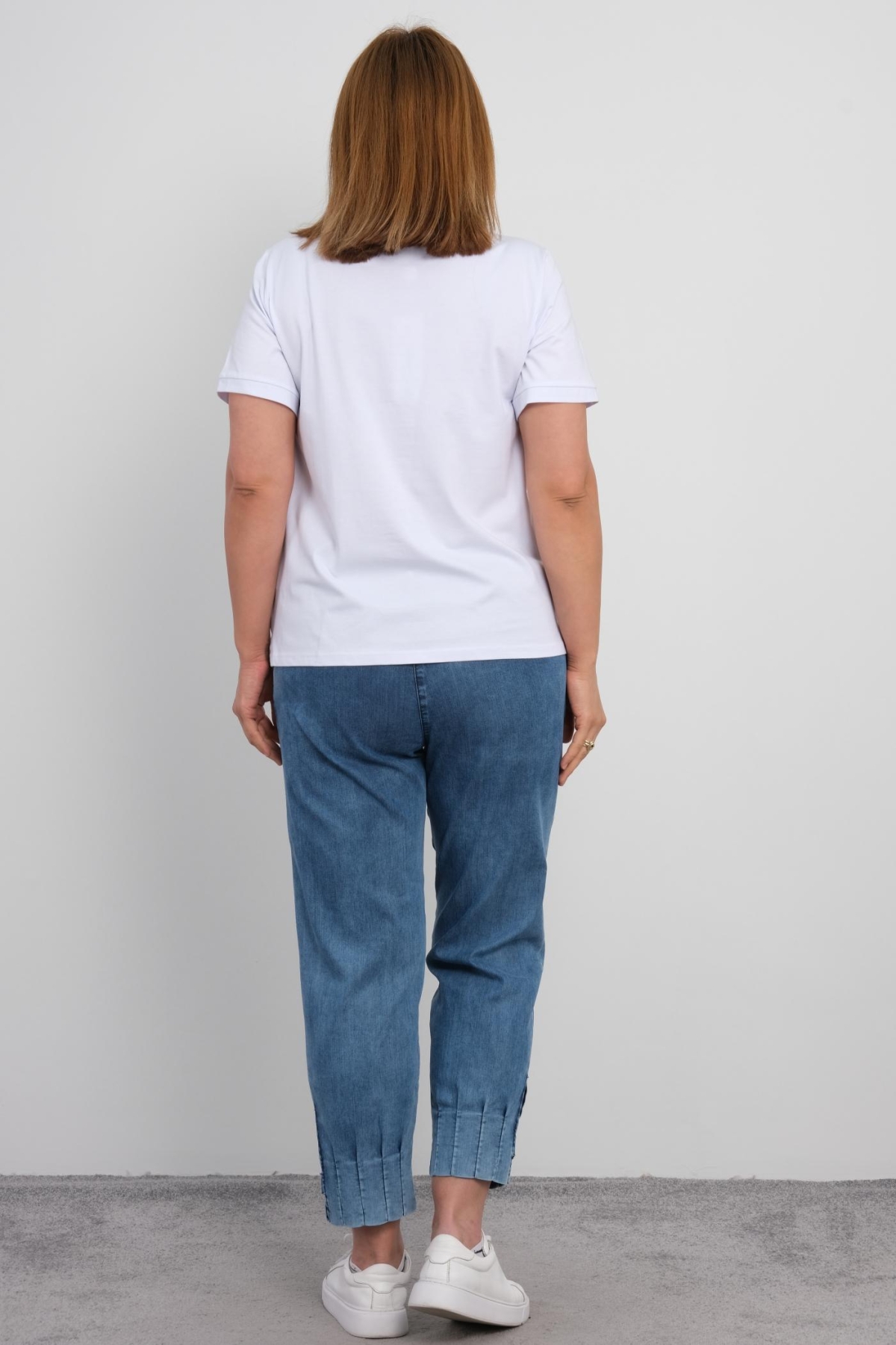 Plus Size Blouse and Pants Set-Blue