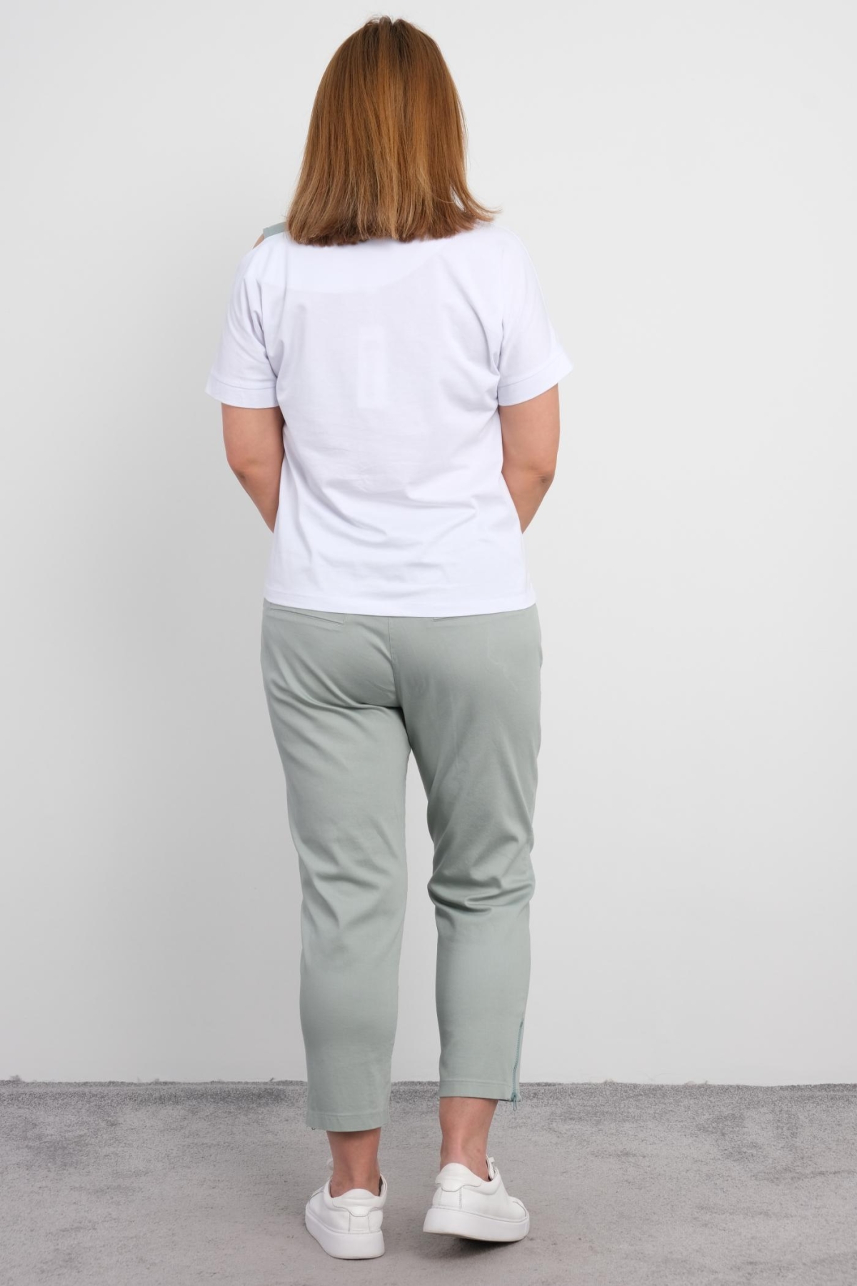 Plus Size Blouse and Pants Set-Khaki