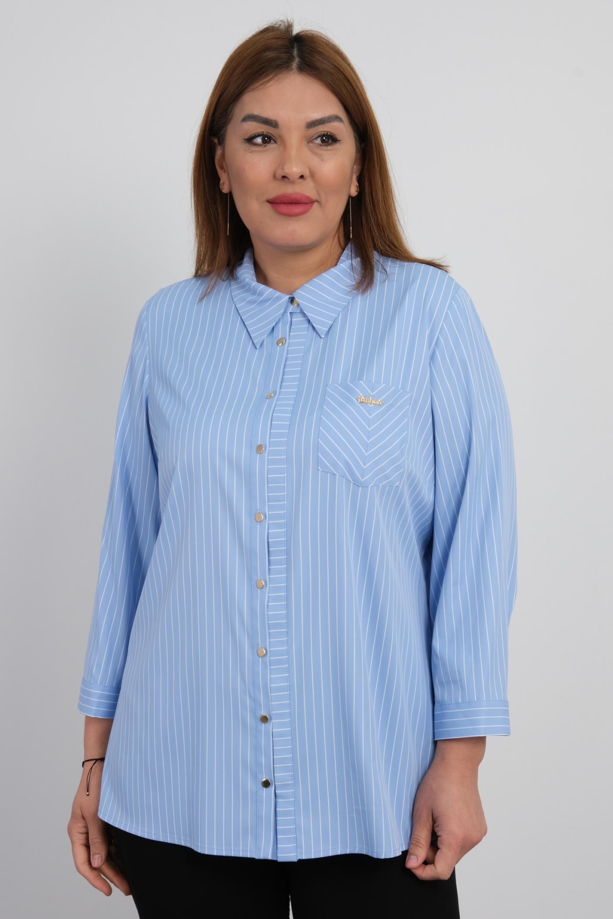 Super Plus Size Shirt-Blue