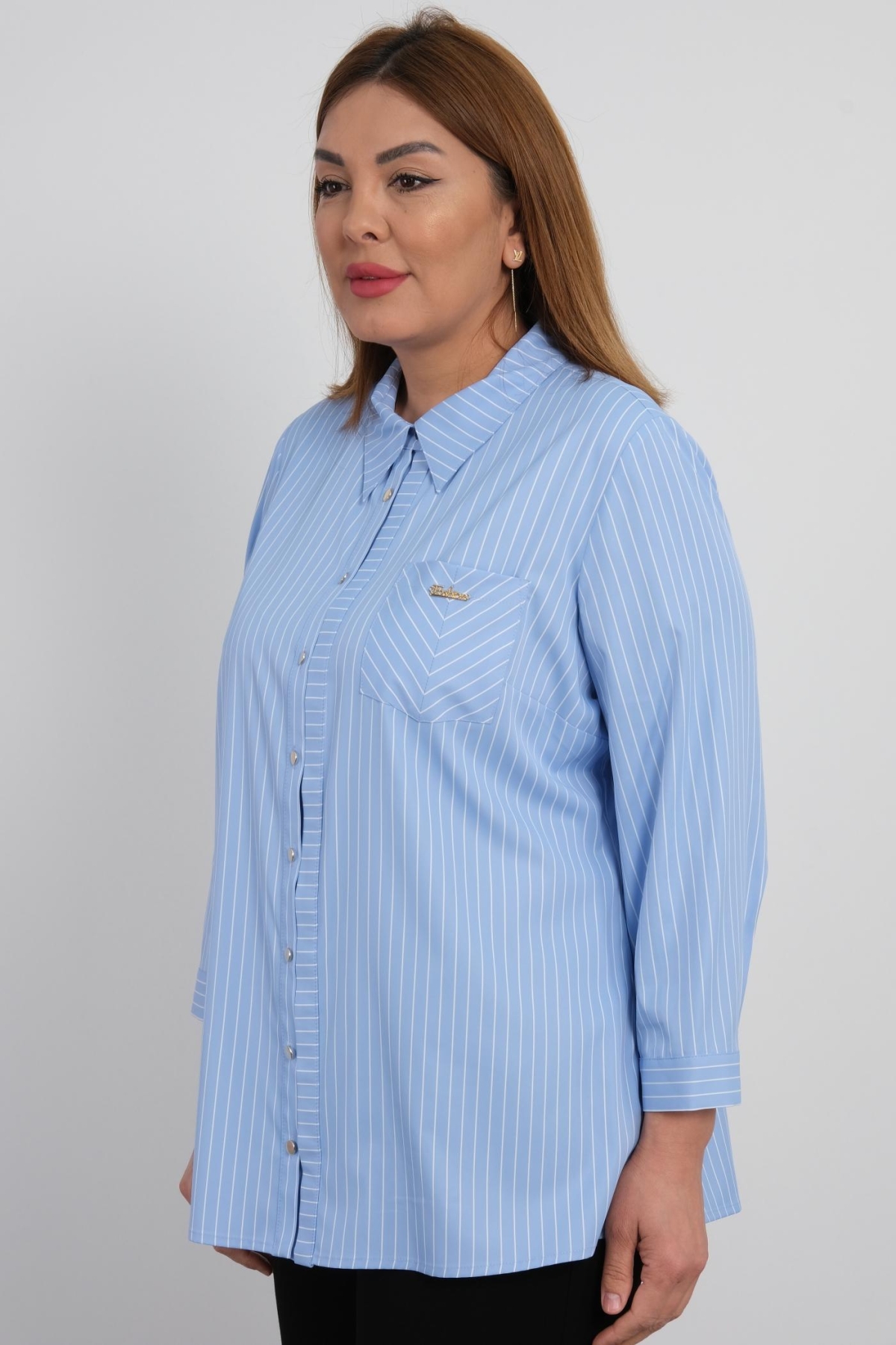 Super Plus Size Shirt-Blue