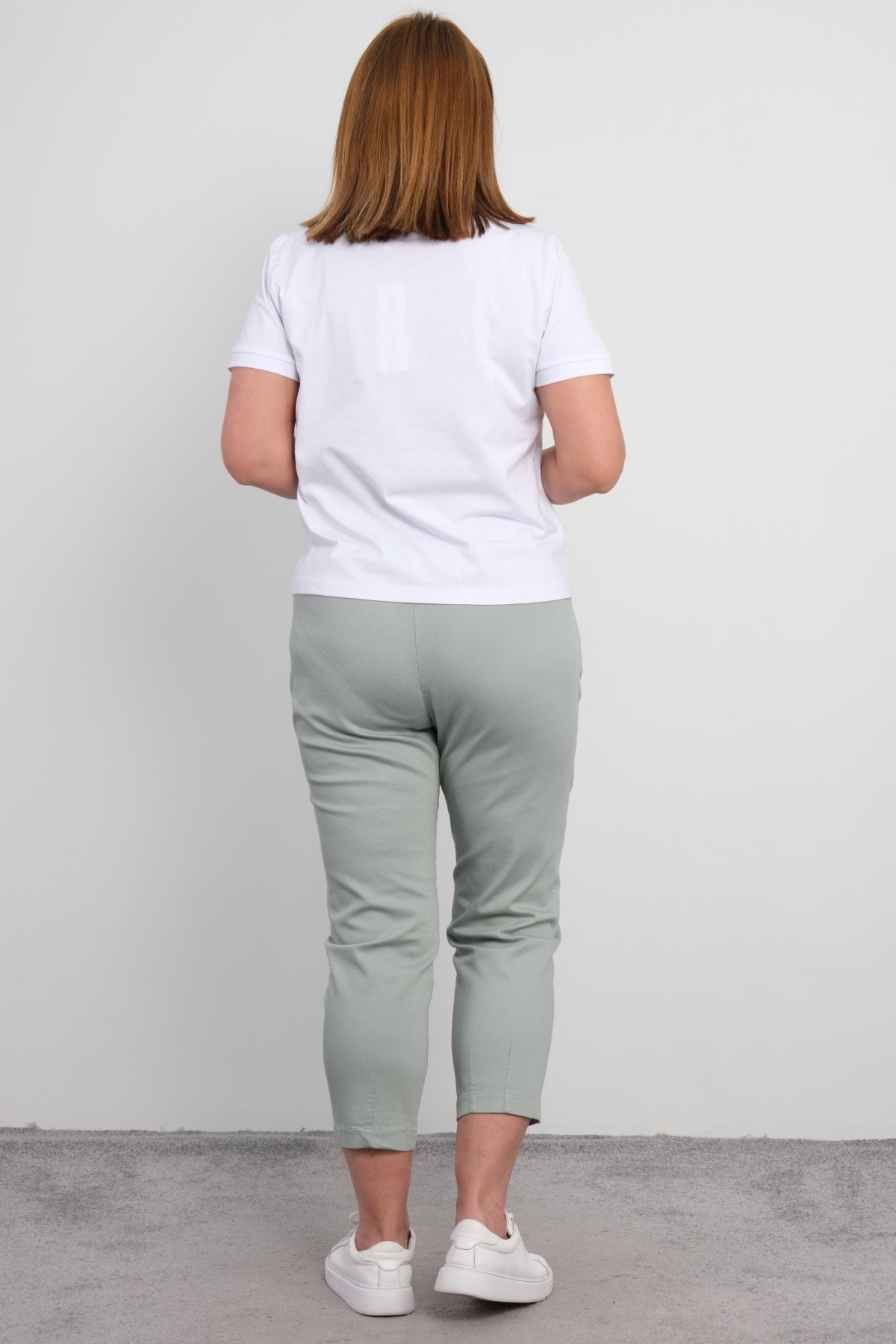 Plus Size Blouse and Pants Set-Green