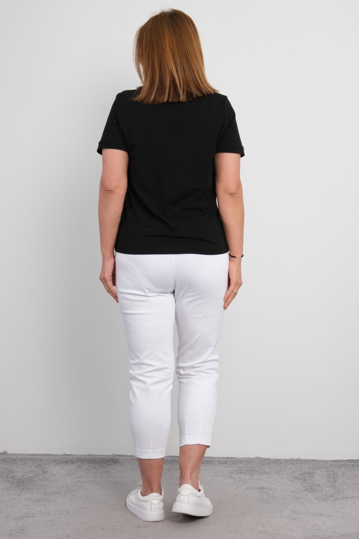 Plus Size Blouse and Pants Set-White