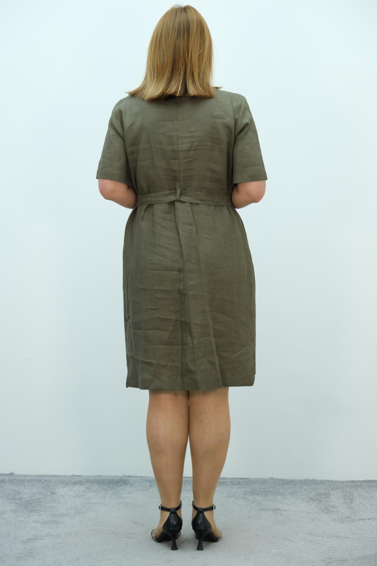 Plus Size Dress-Khaki