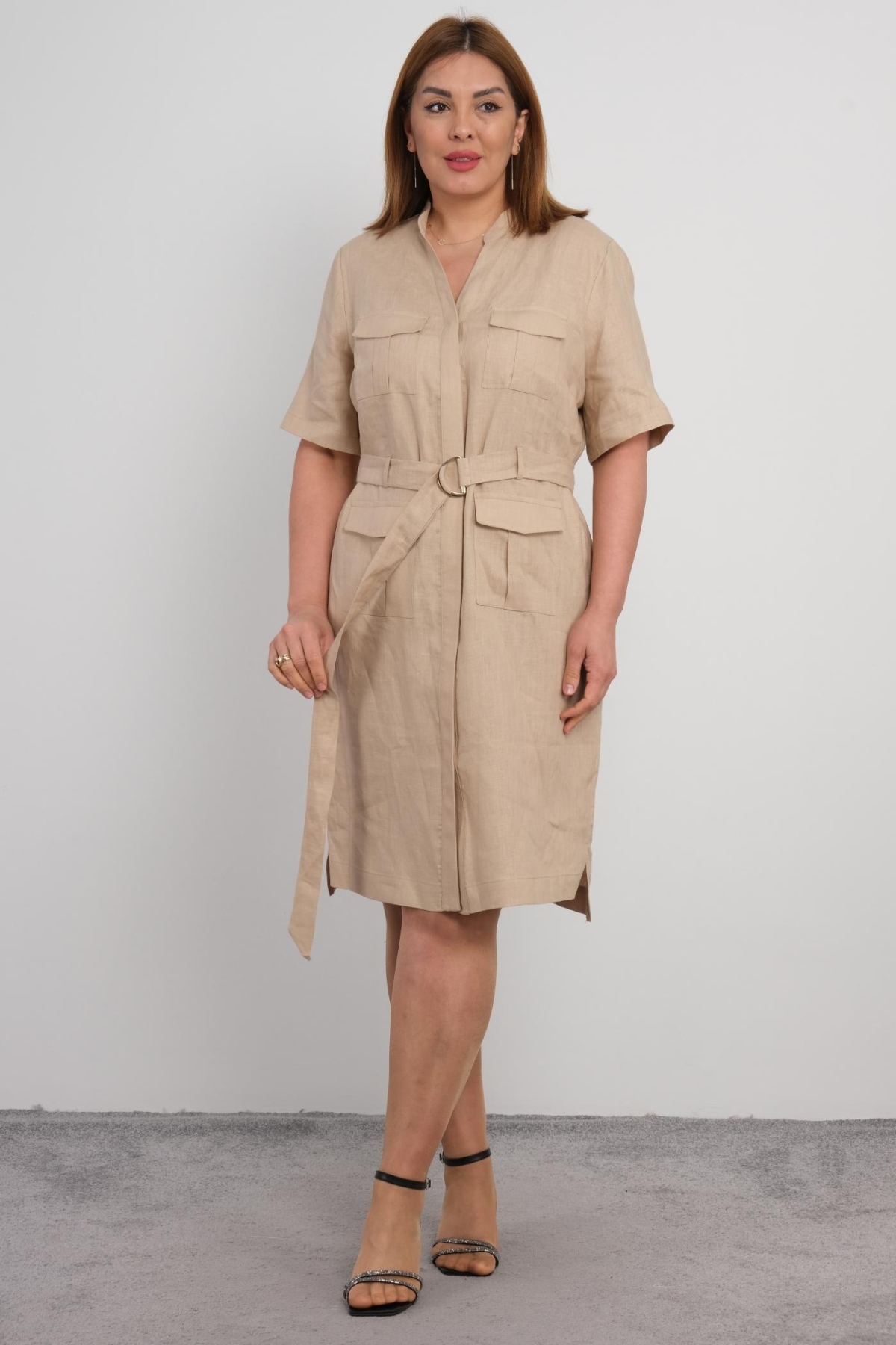 Plus Size Dress-Mink