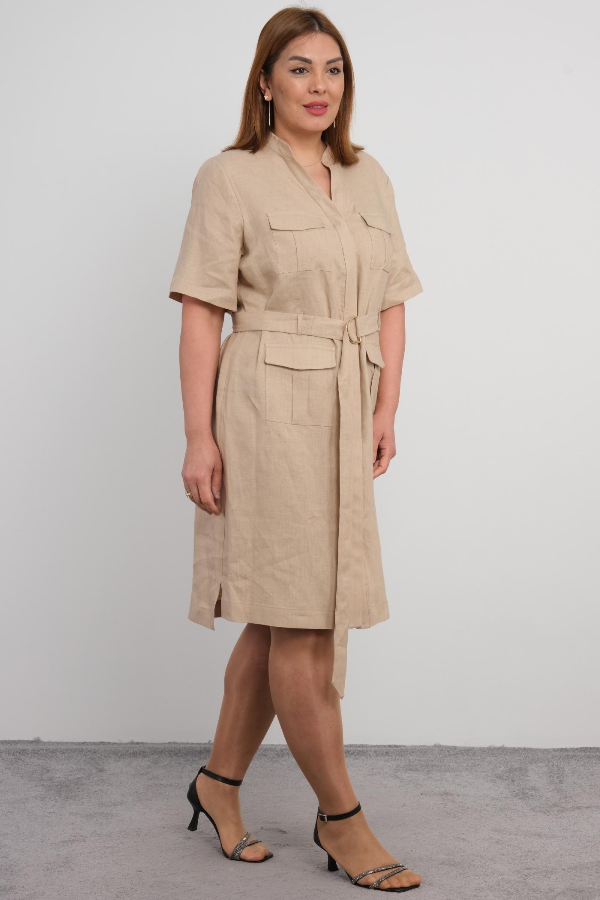 Plus Size Dress-Mink