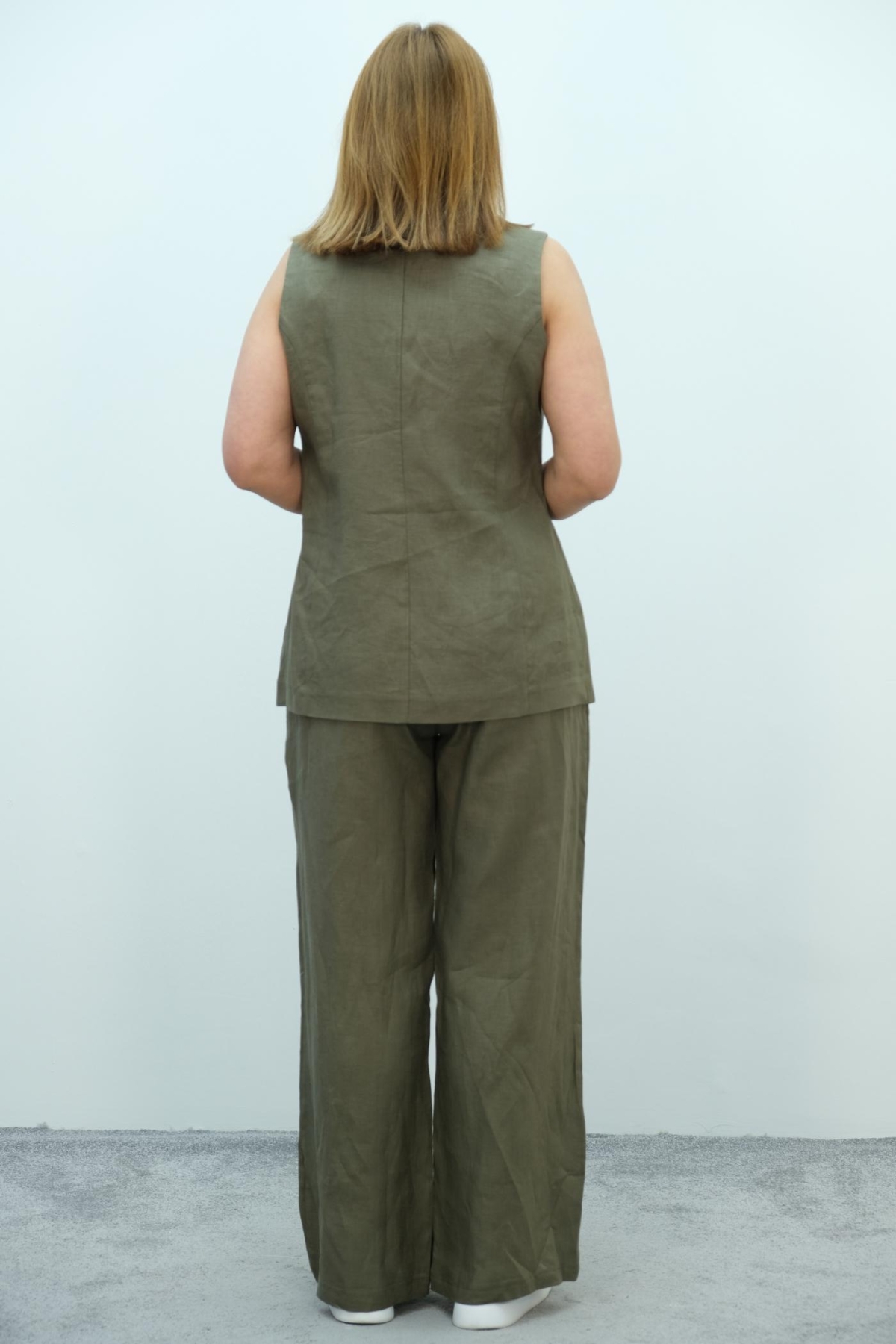 Plus Size Two-Piece Set-Khaki
