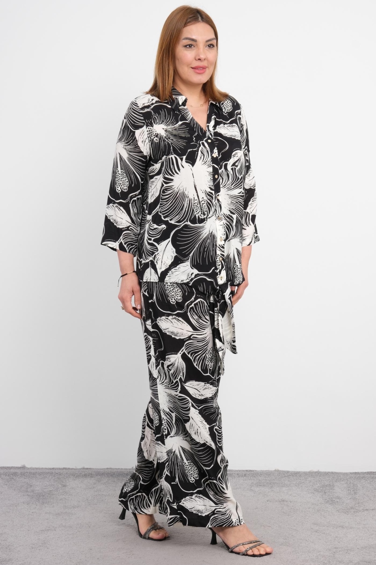 Plus Size Two-Piece Set-Black