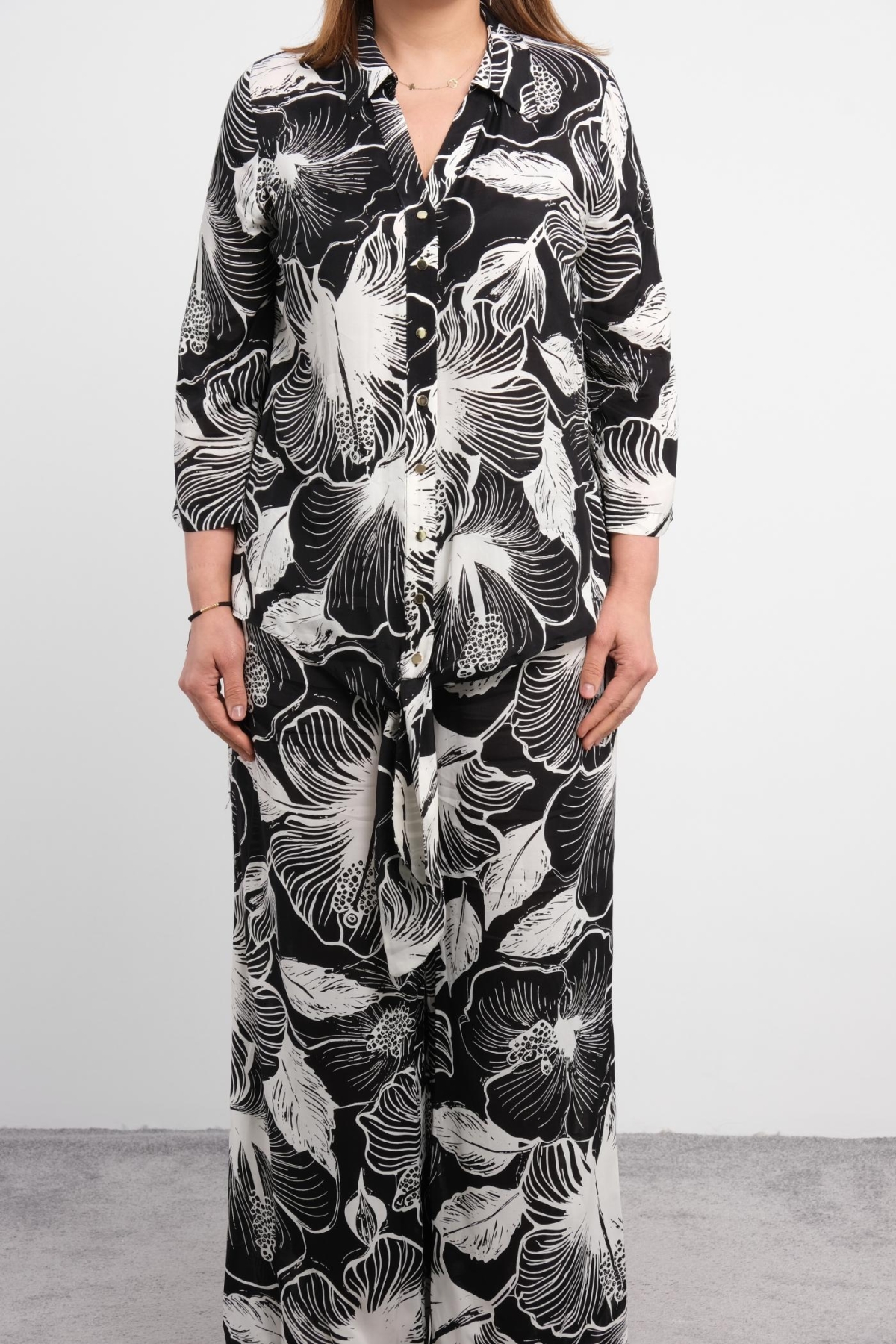 Plus Size Two-Piece Set-Black