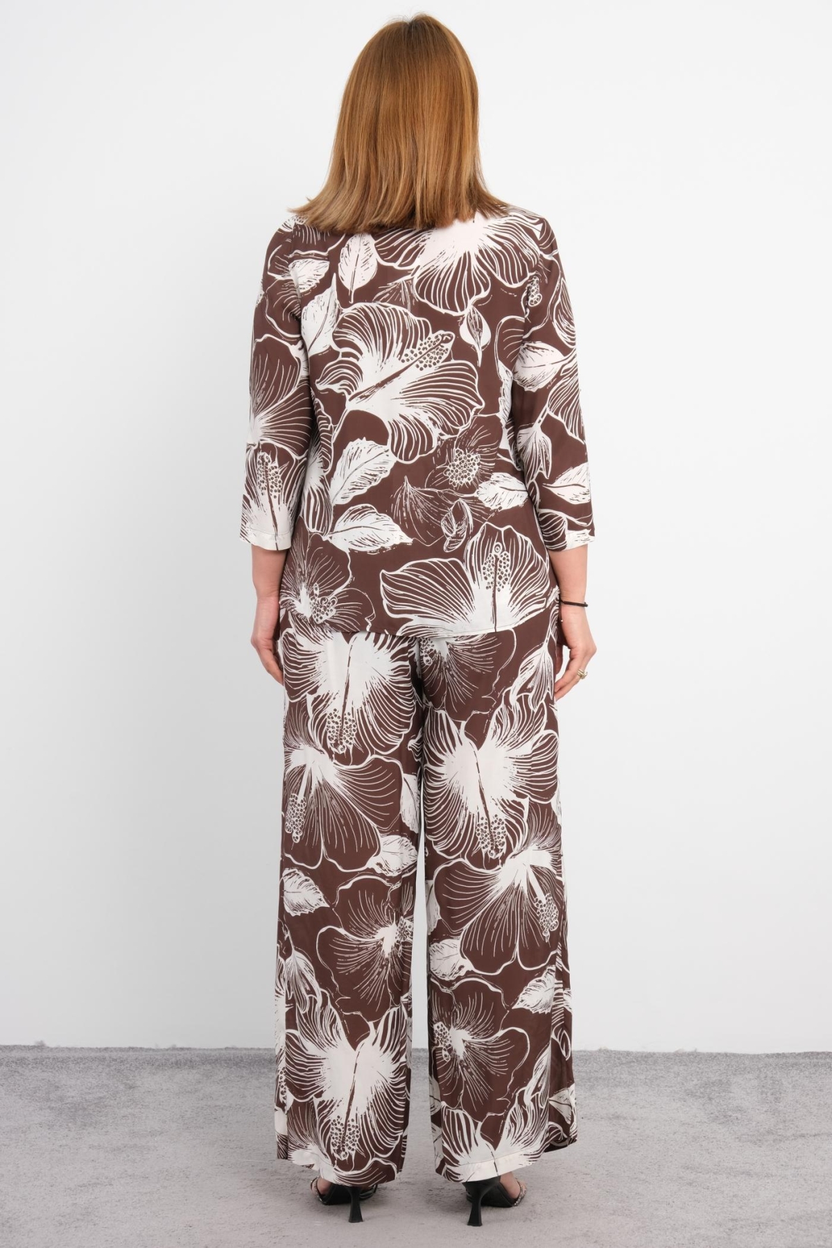 Plus Size Two-Piece Set-Brown