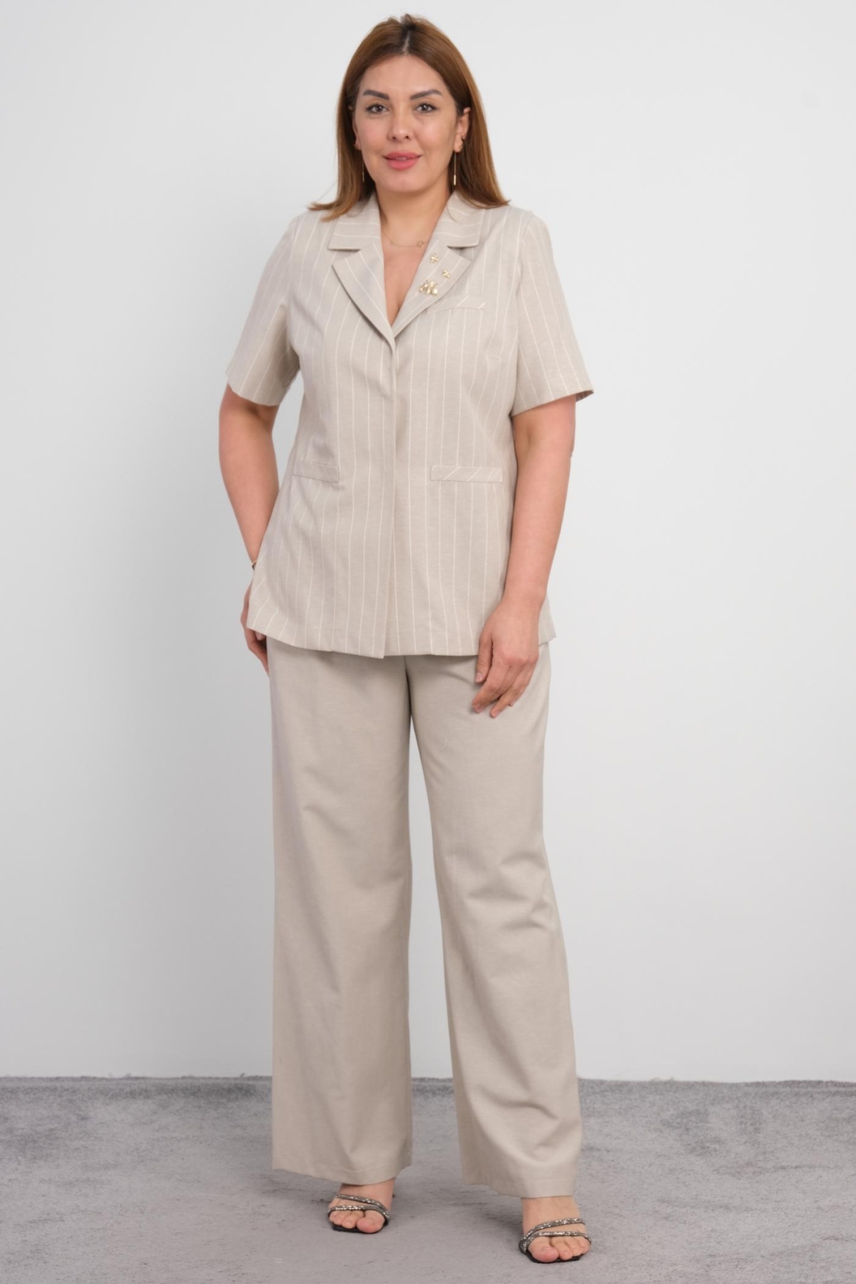 Plus Size Two-Piece Set-Mink