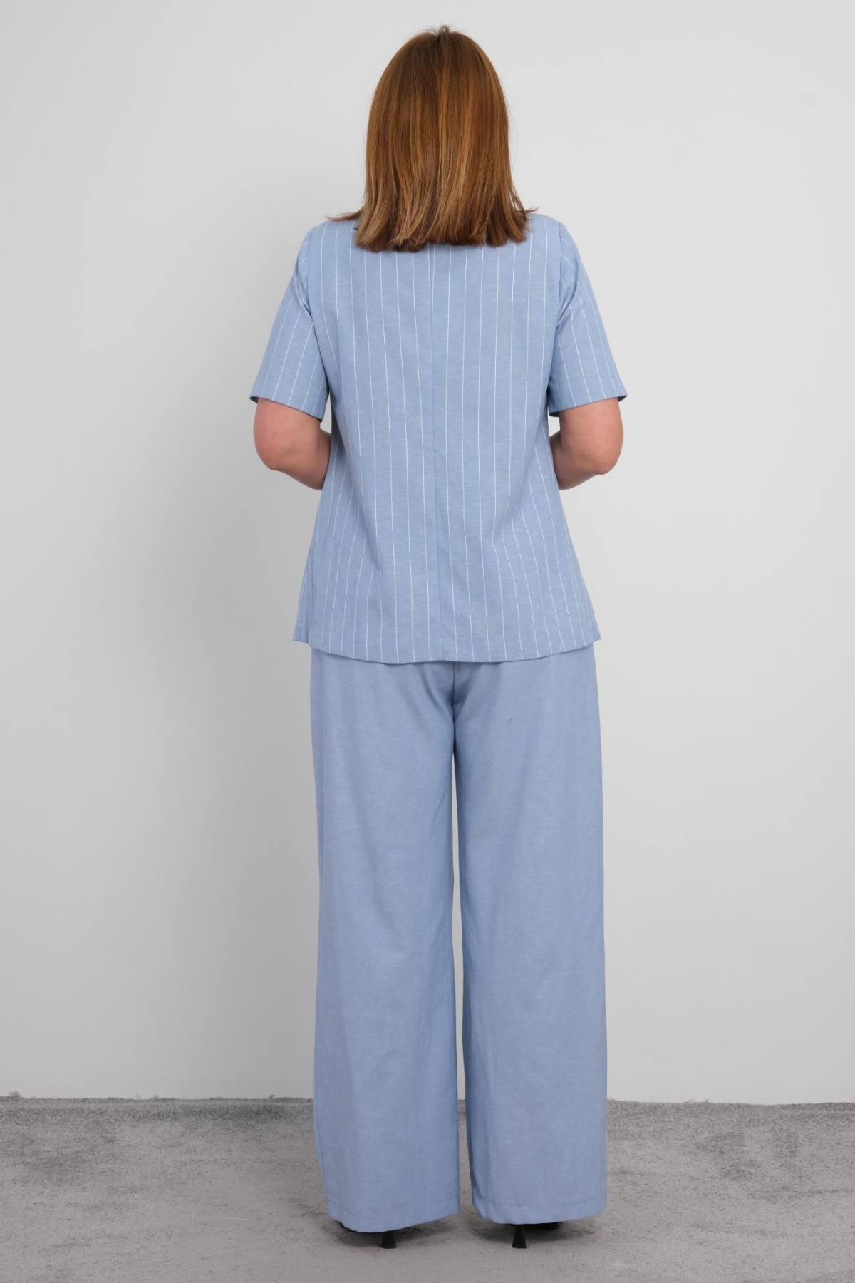Plus Size Two-Piece Set-Blue