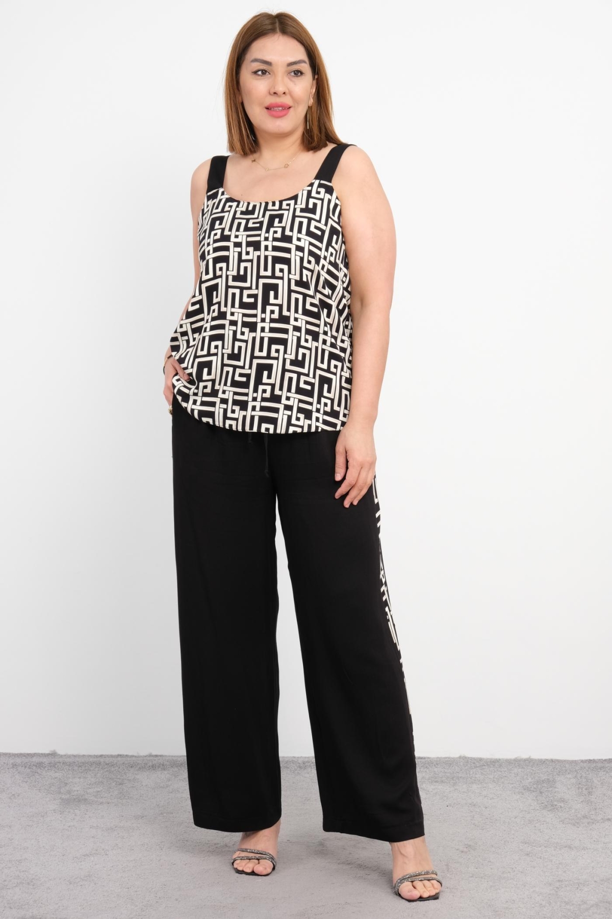 Plus Size Two-Piece Set-Black