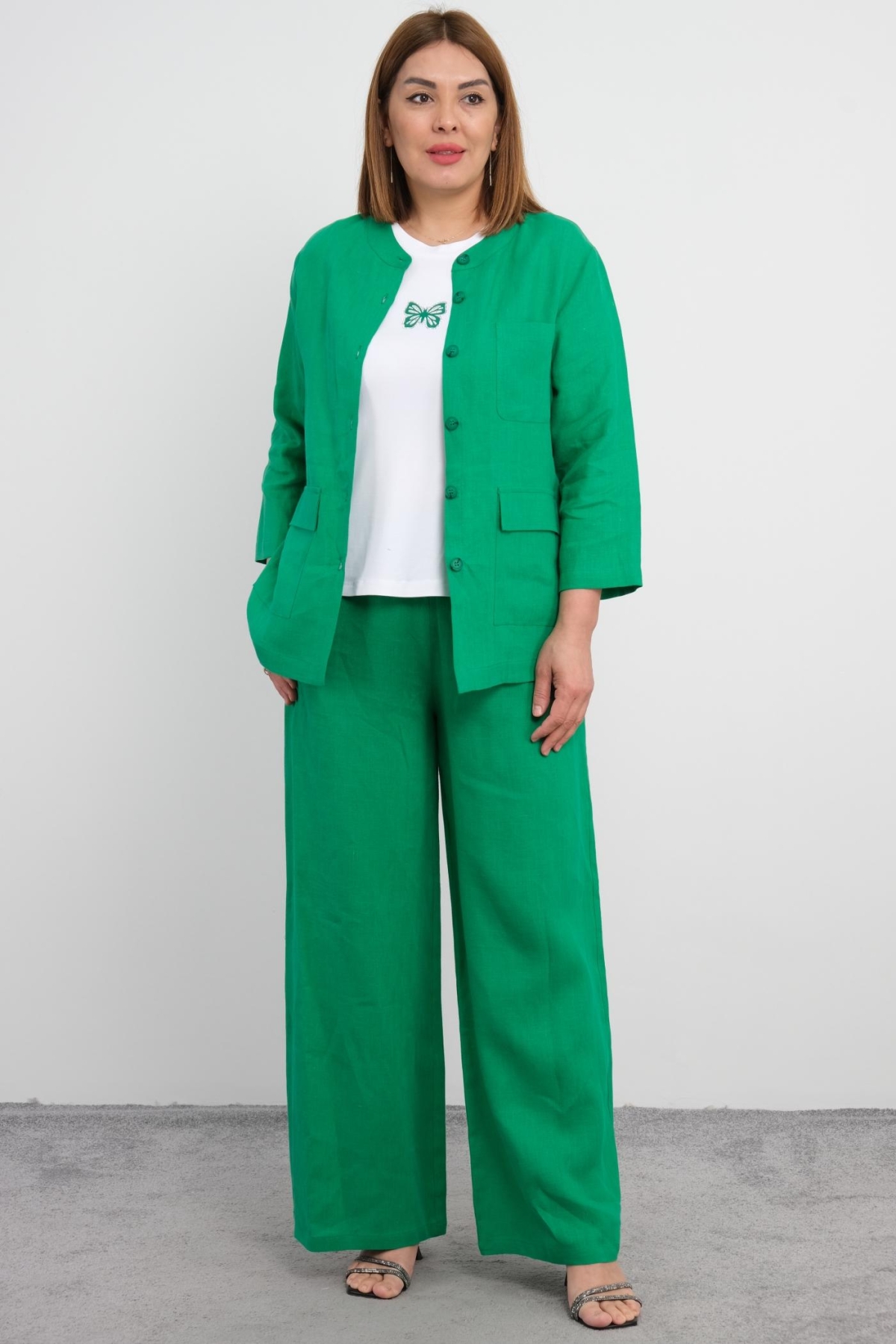 Plus Size Three-Piece Set-Green