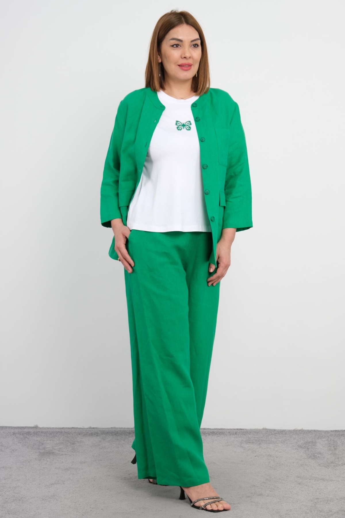 Plus Size Three-Piece Set-Green
