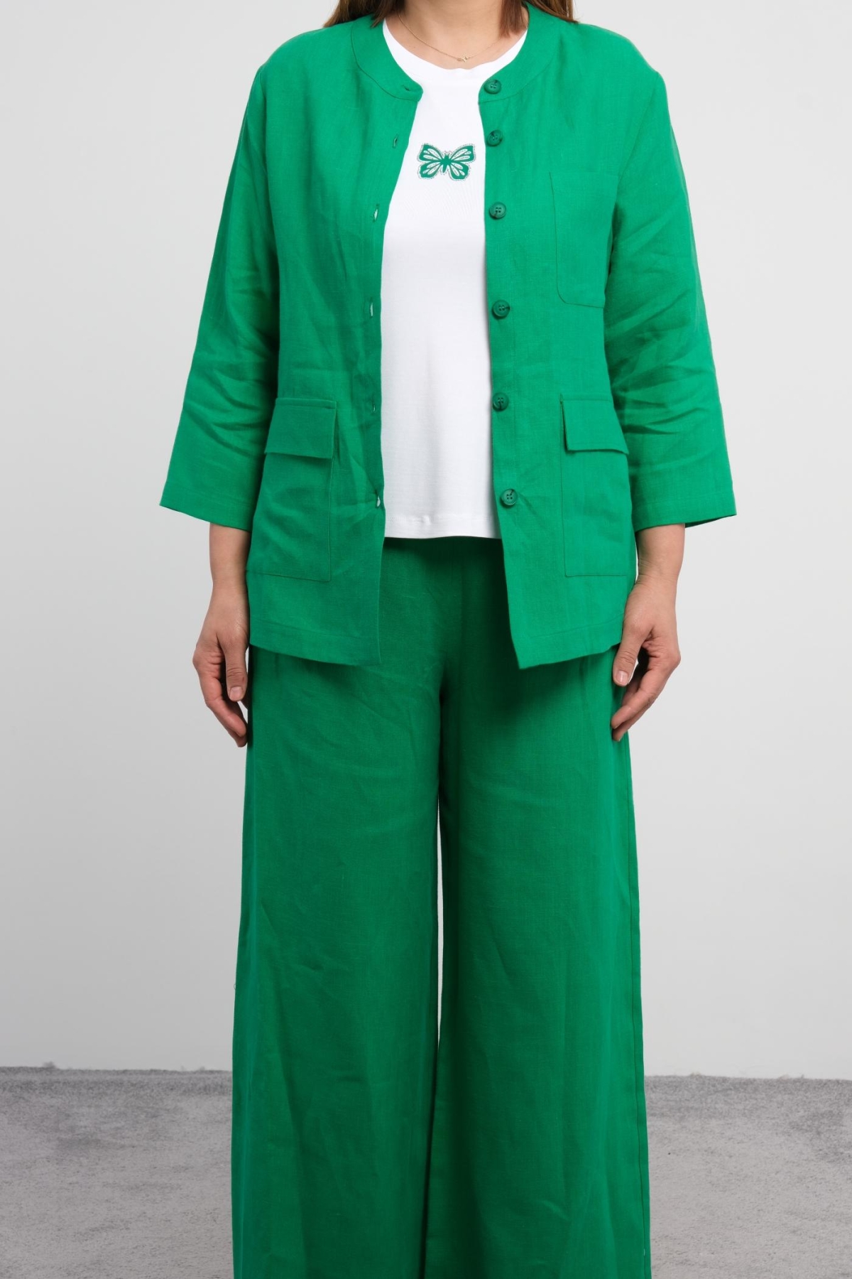 Plus Size Three-Piece Set-Green