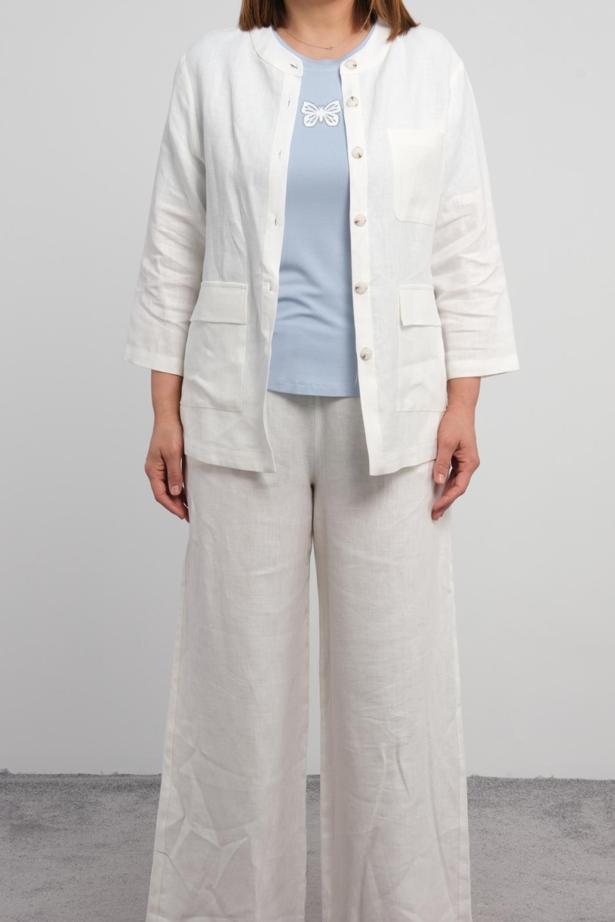 Plus Size Three-Piece Set-White