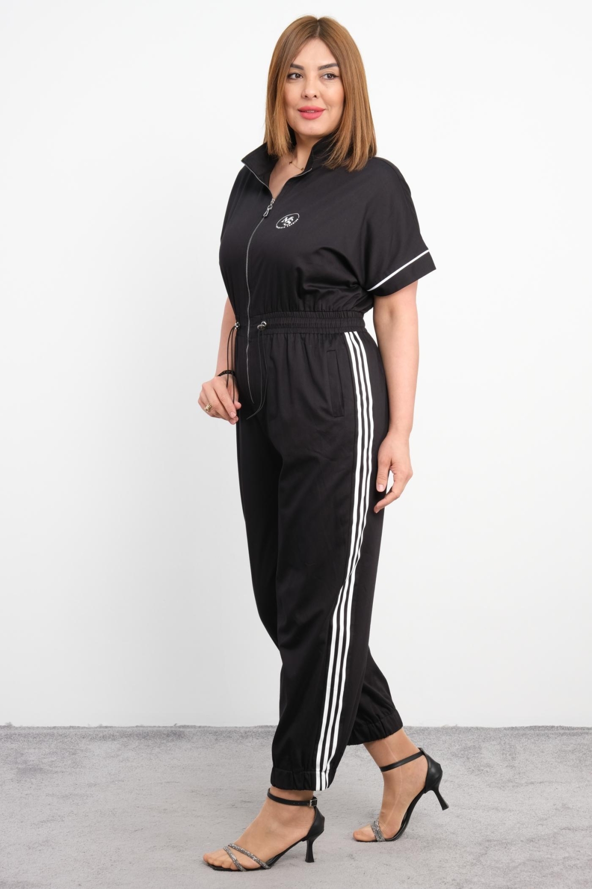 Plus Size Sports Jumpsuit-Black