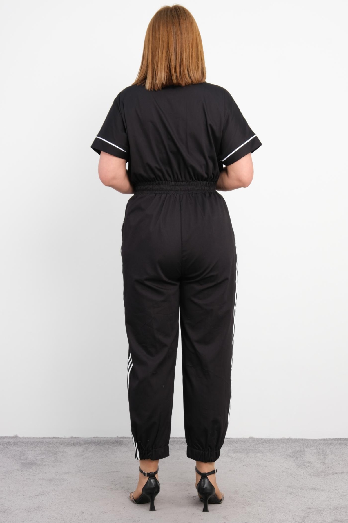 Plus Size Sports Jumpsuit-Black