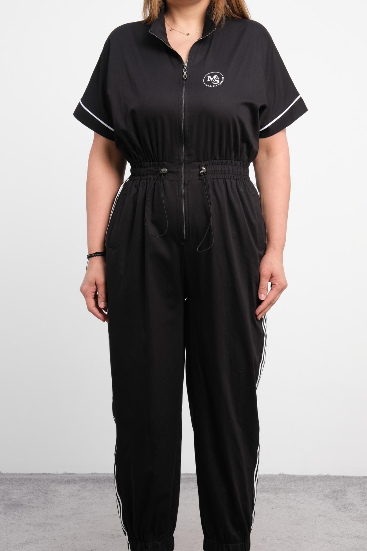 Plus Size Sports Jumpsuit-Black