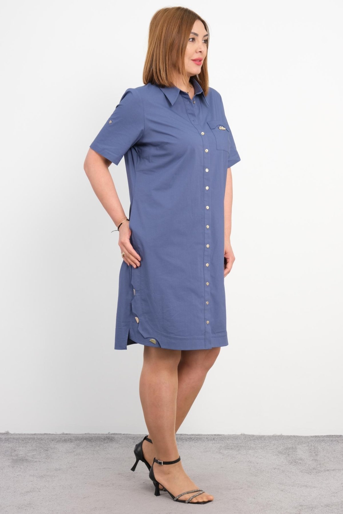 Super Plus Size Dress-Indigo