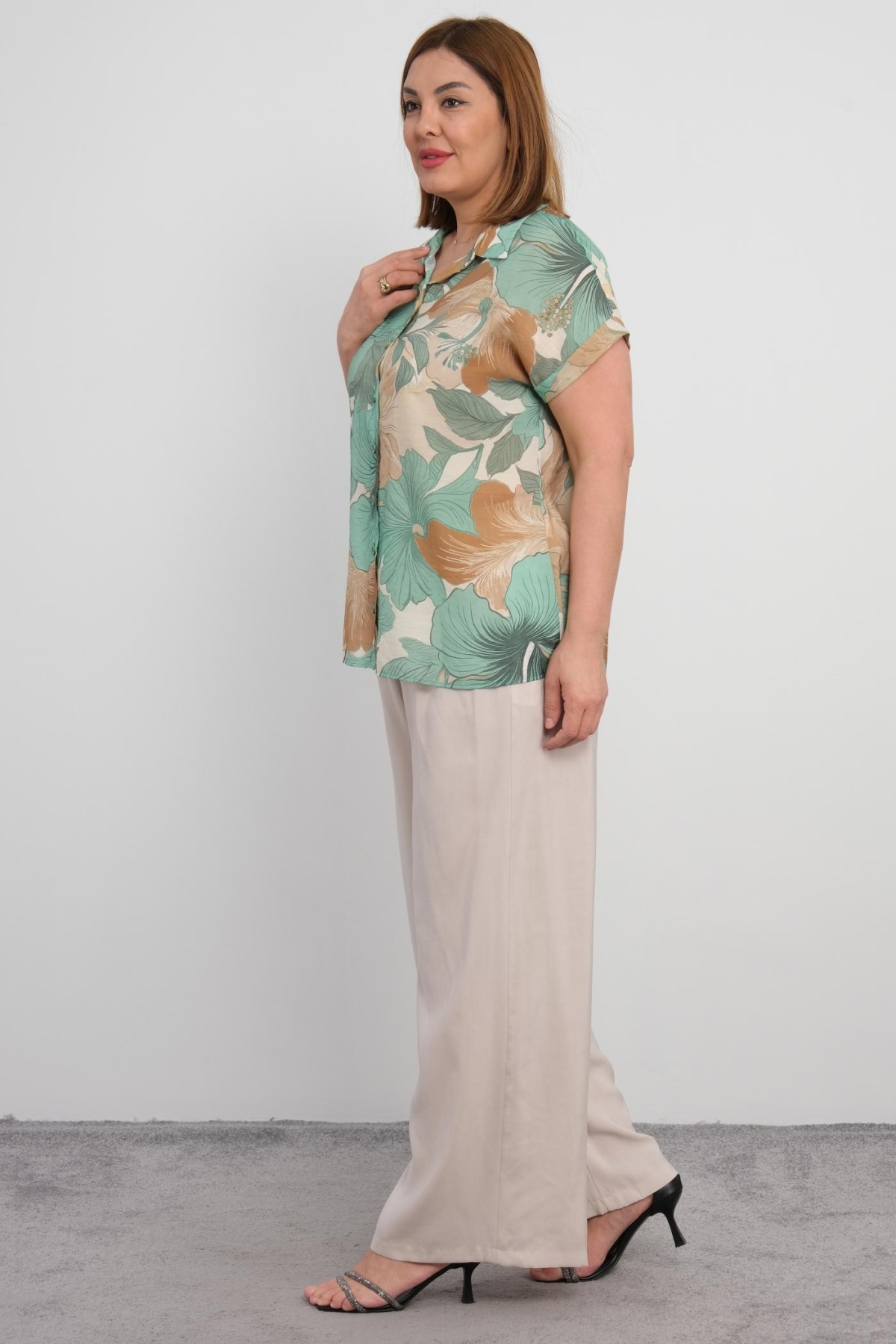 Plus Size Two-Piece Set-Green