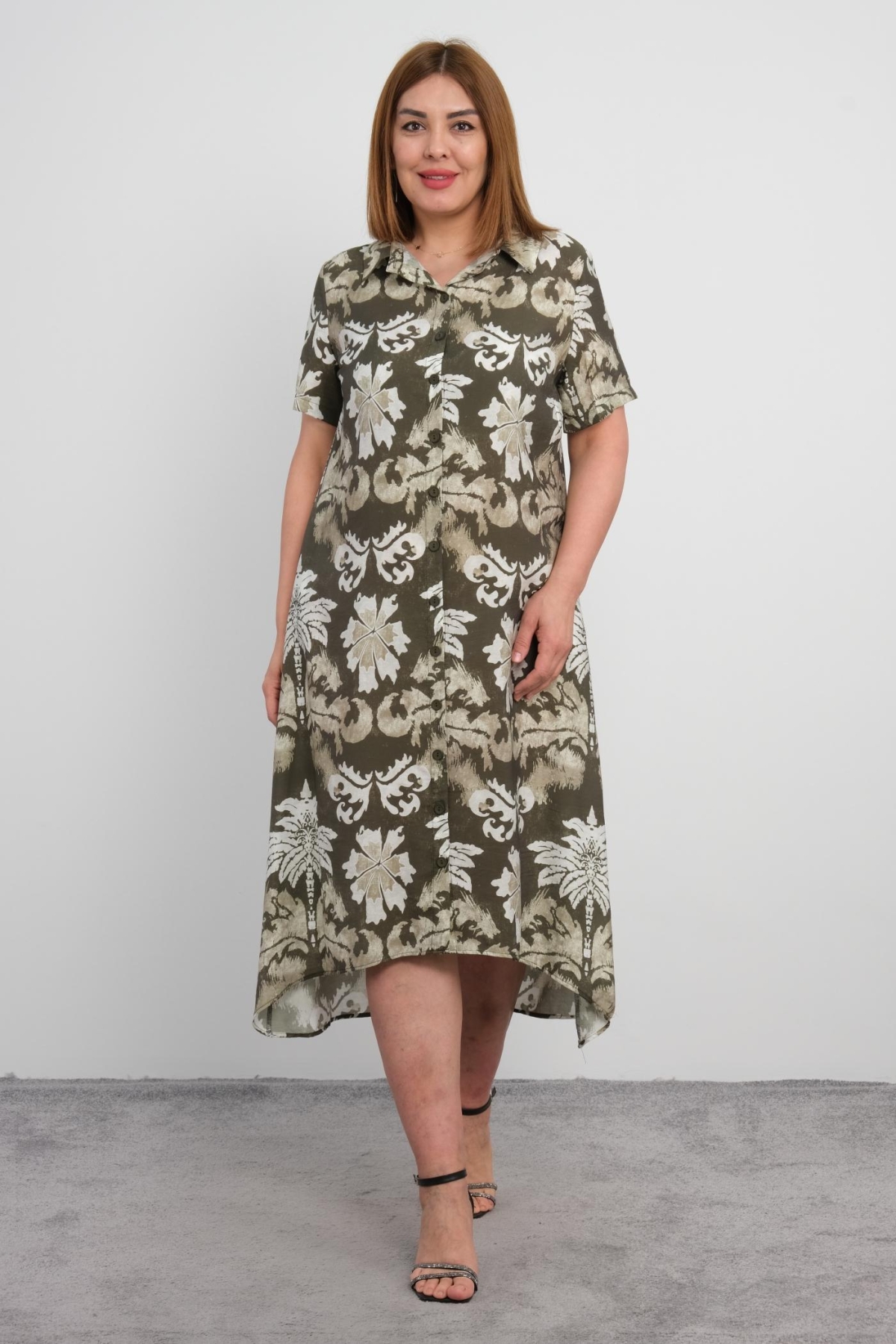 Plus Size Dress-Khaki