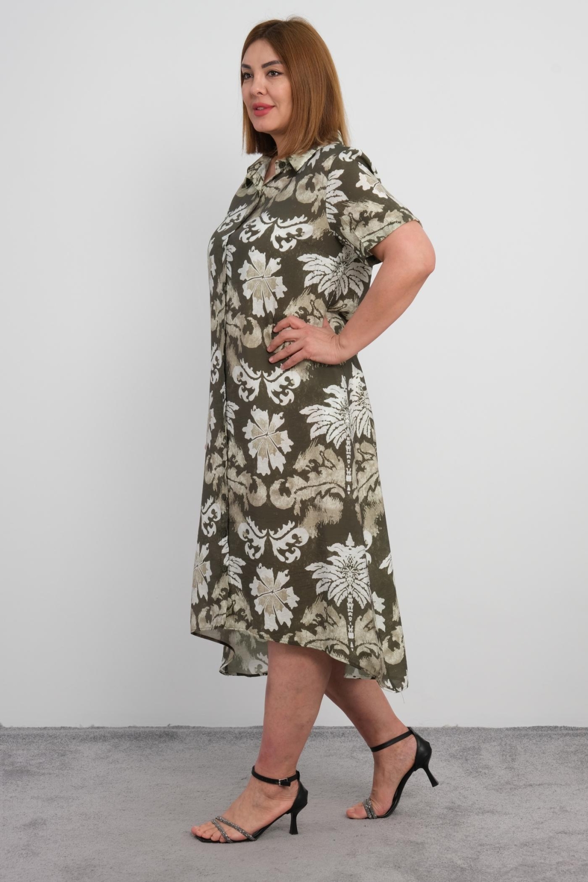 Plus Size Dress-Khaki