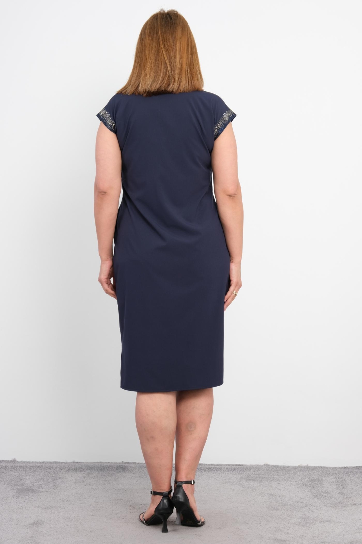 Plus Size Dress-Dark Blue