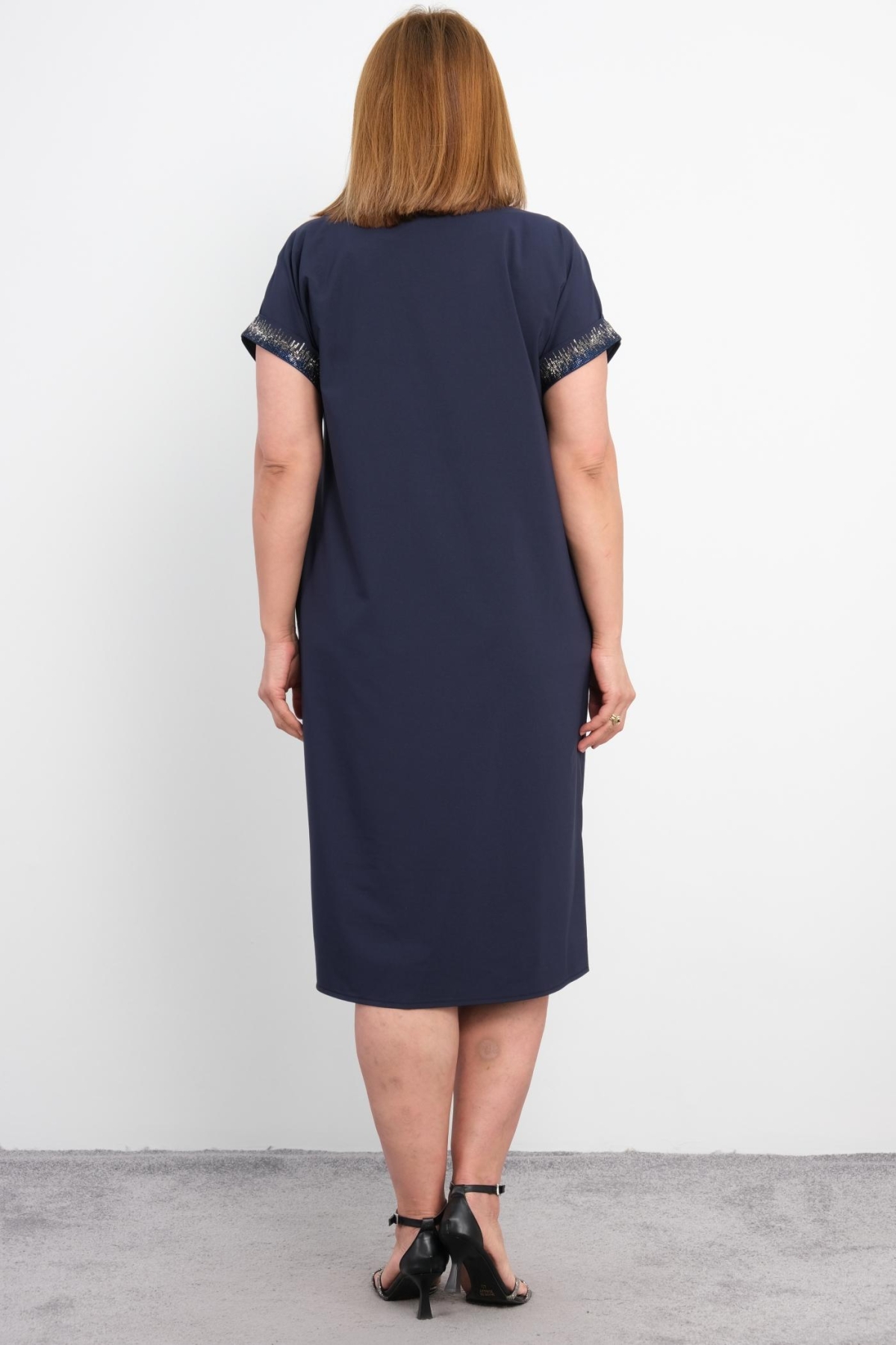 Plus Size Dress-Dark Blue