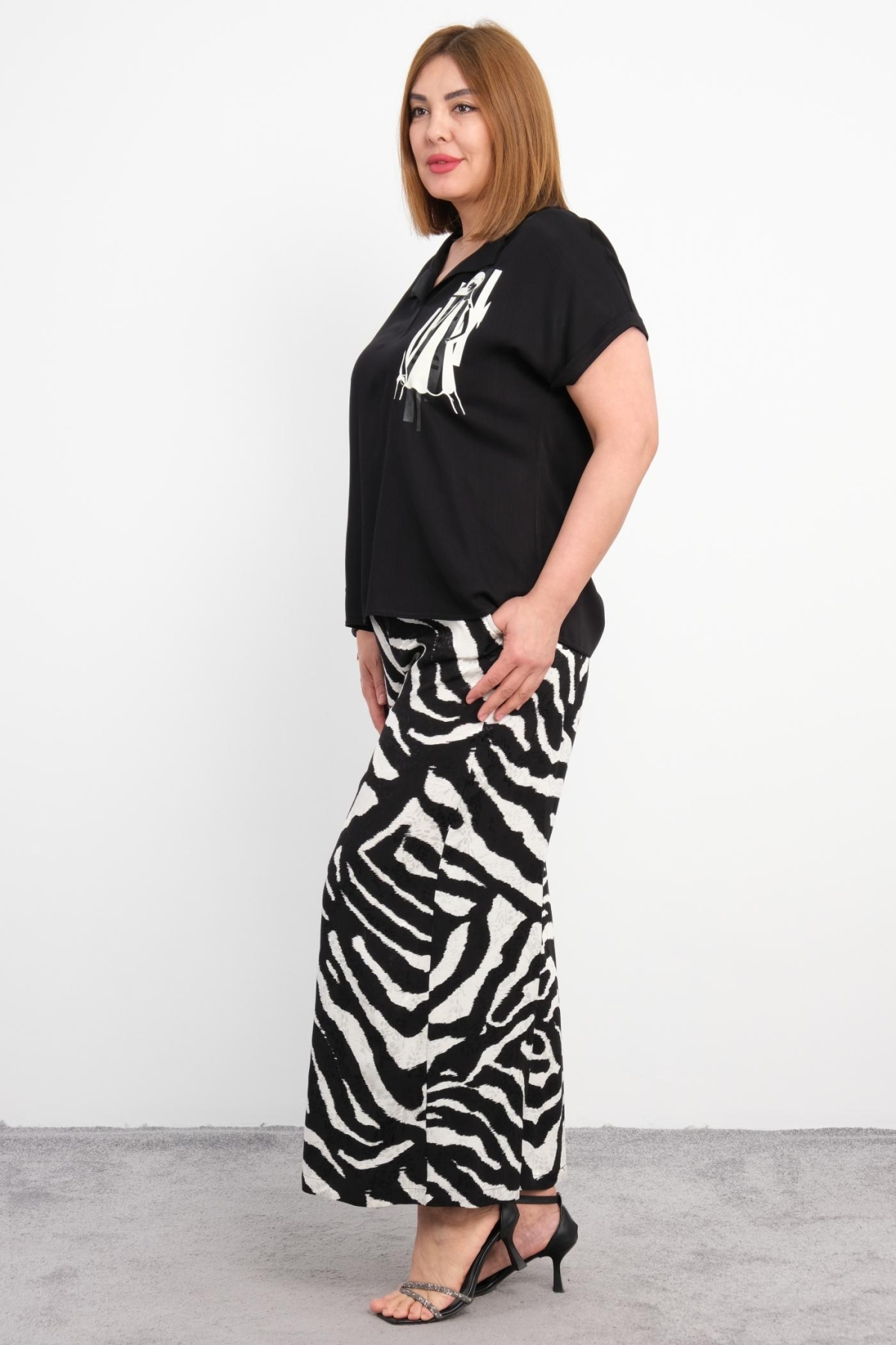 Plus Size Two-Piece Set-White