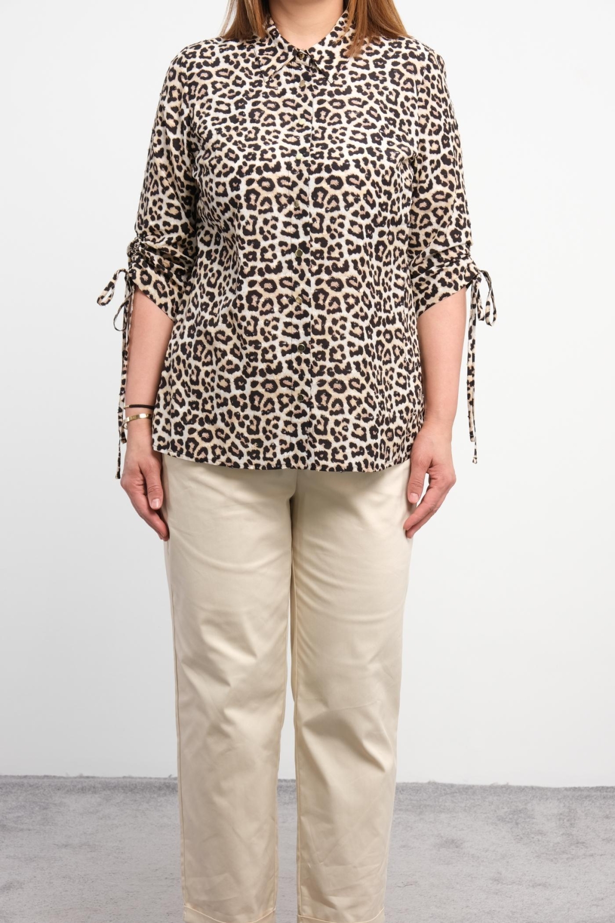 Plus Size Two-Piece Set-Brown