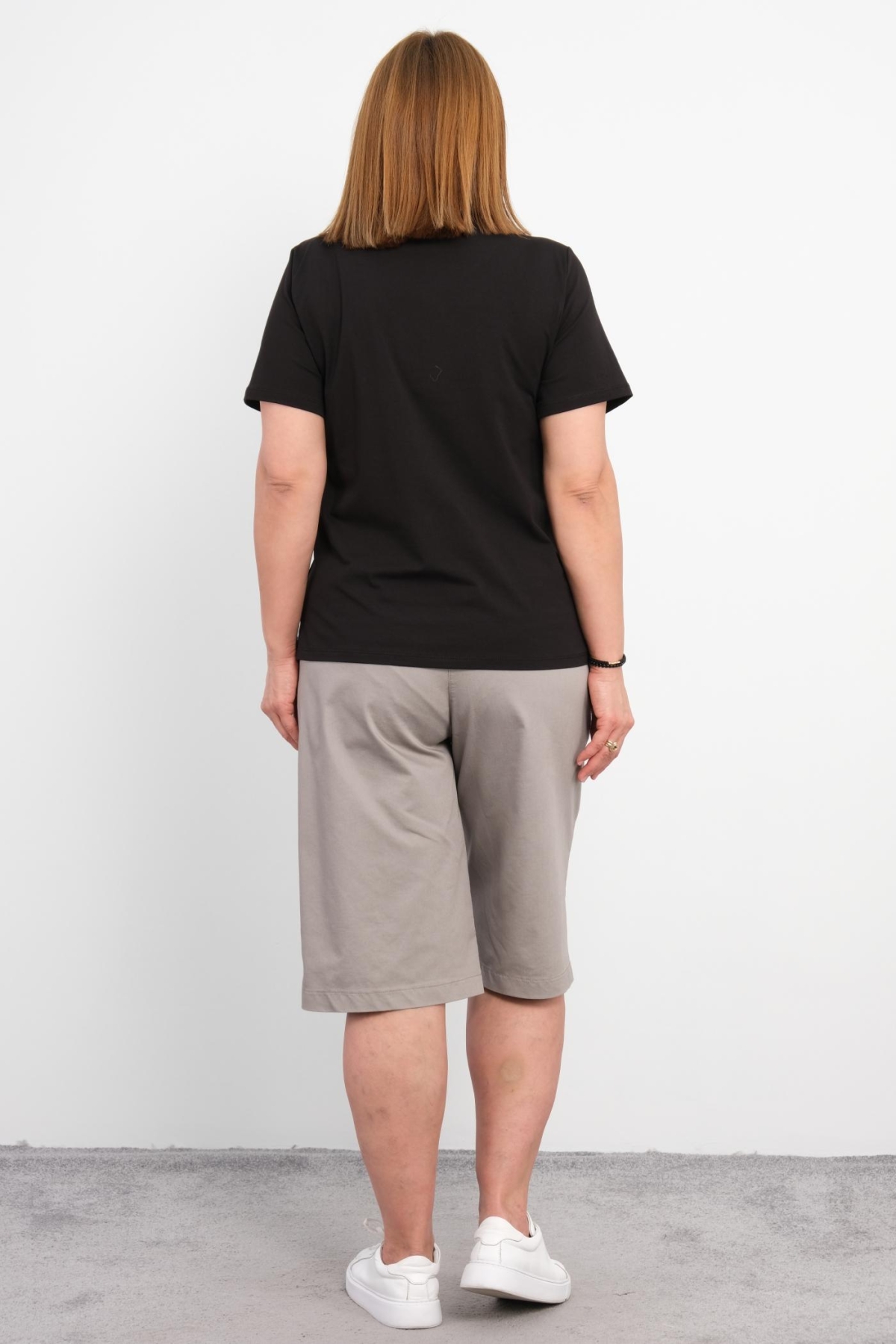 Plus Size Womens Two-Piece Sports Set-Black