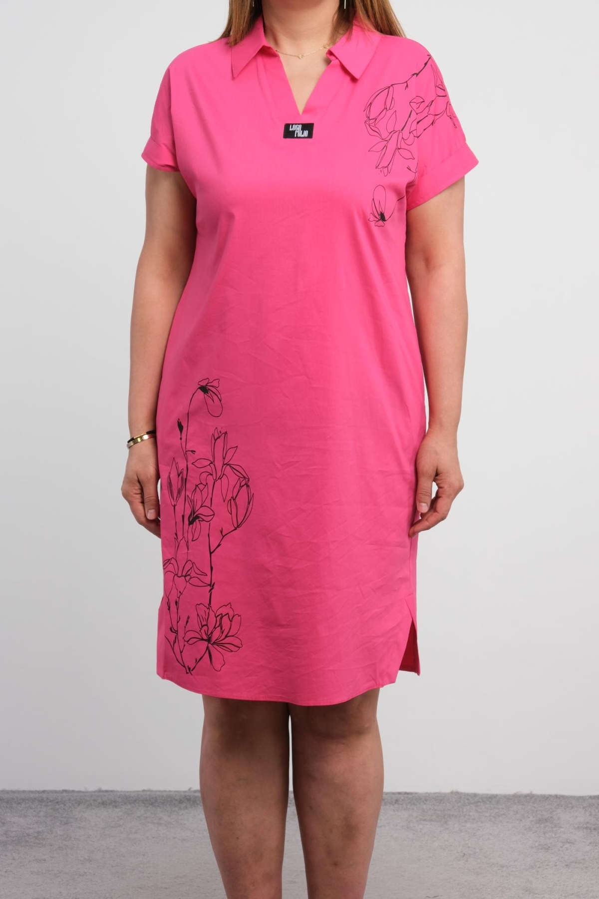 Plus Size Dress-Fuchsia