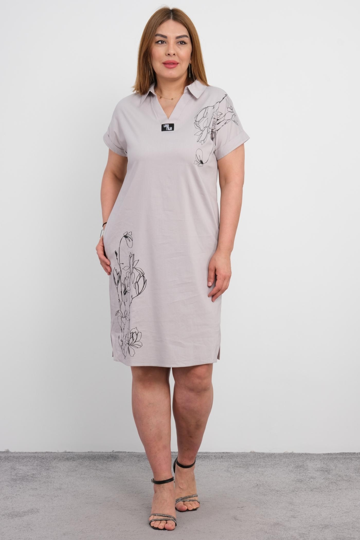 Plus Size Dress-Grey
