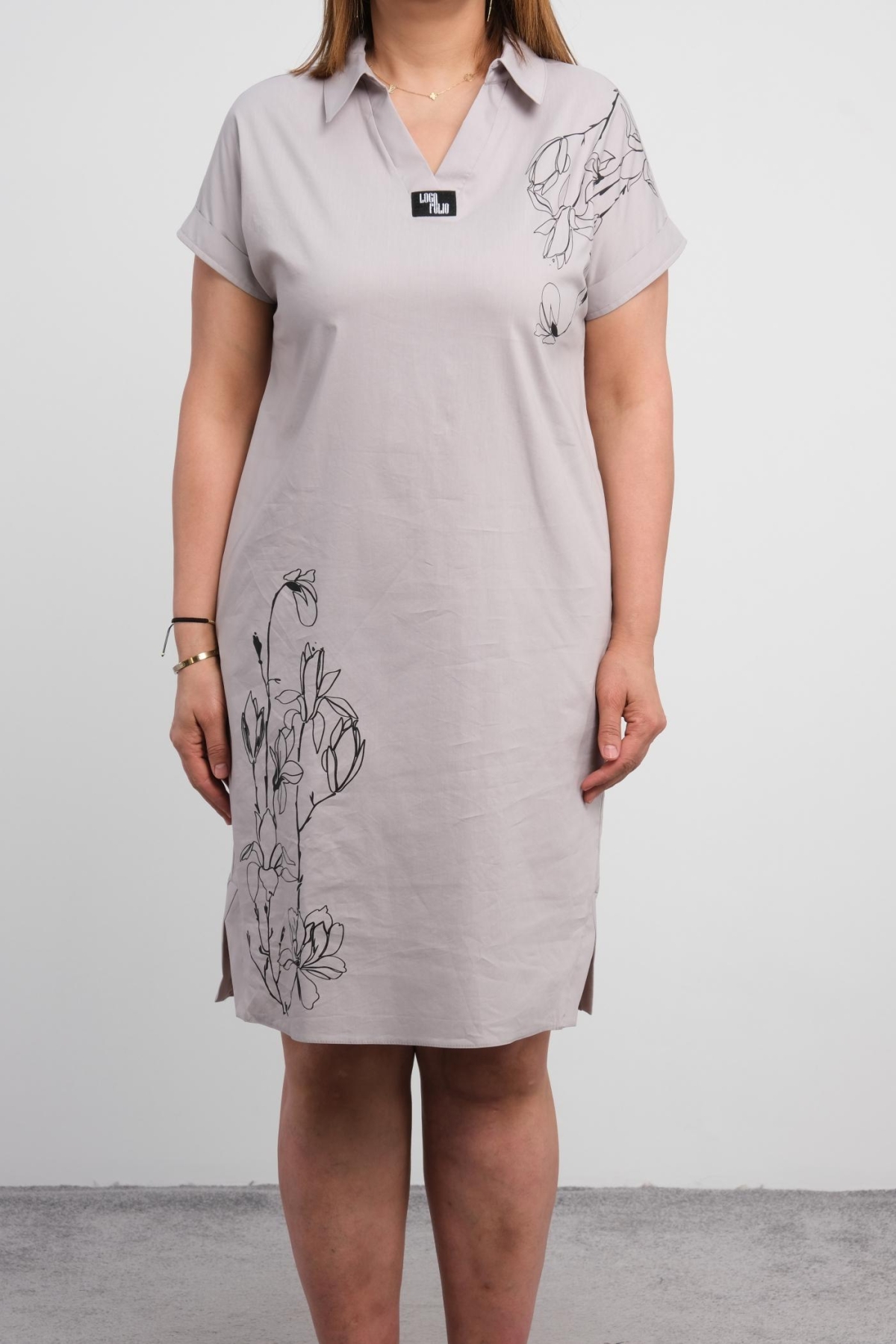 Plus Size Dress-Grey