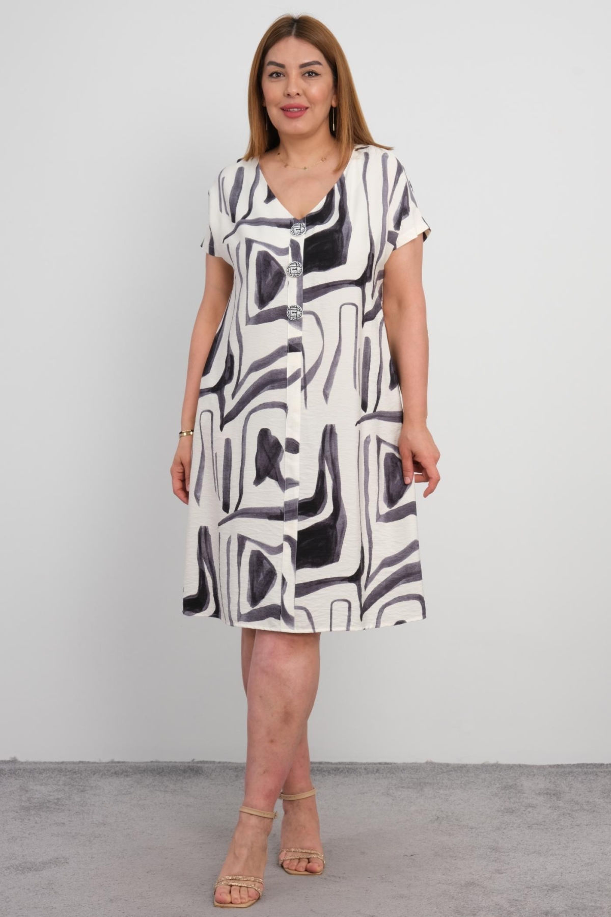 Plus Size Dress-Dark Blue