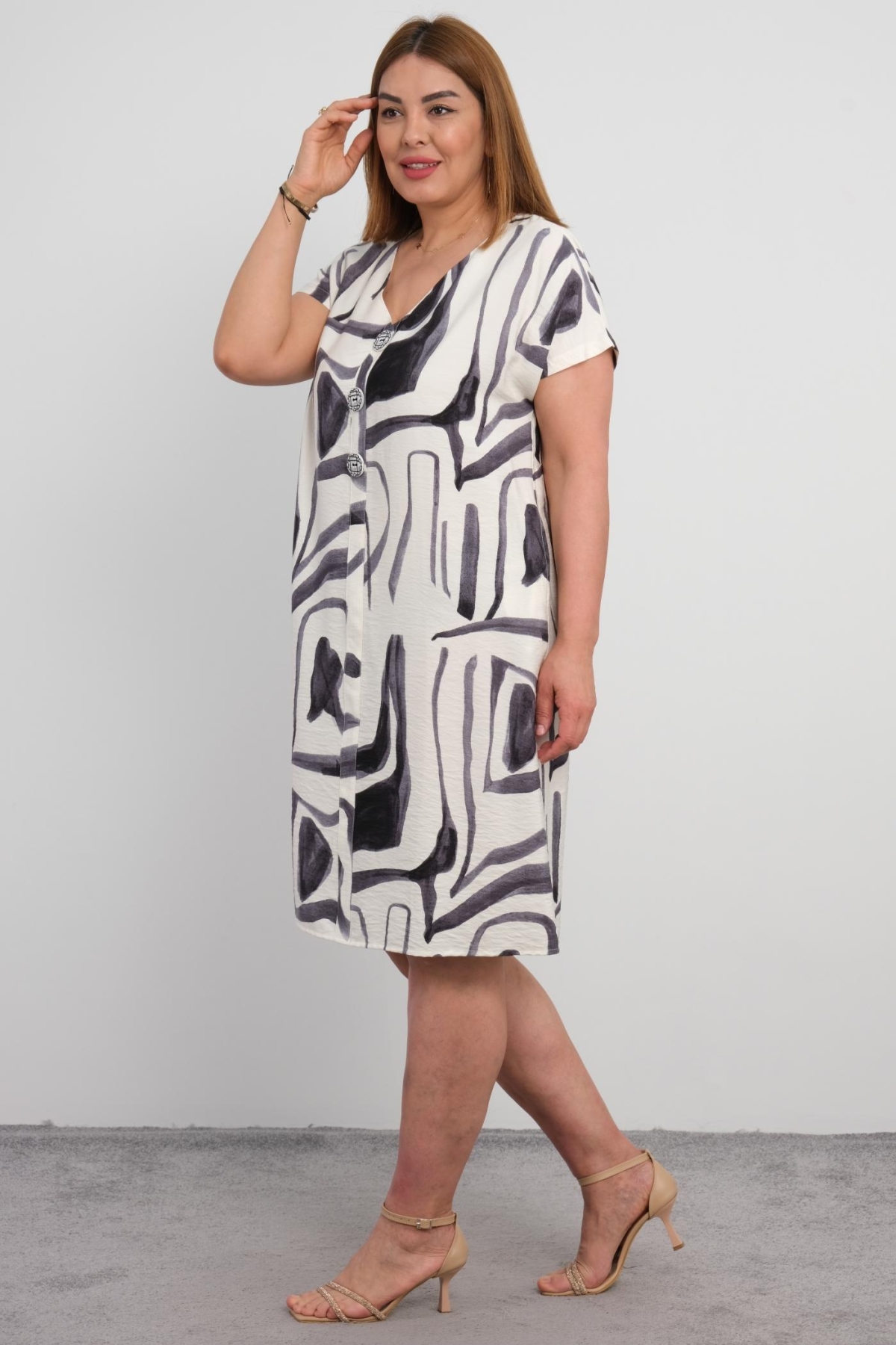 Plus Size Dress-Dark Blue