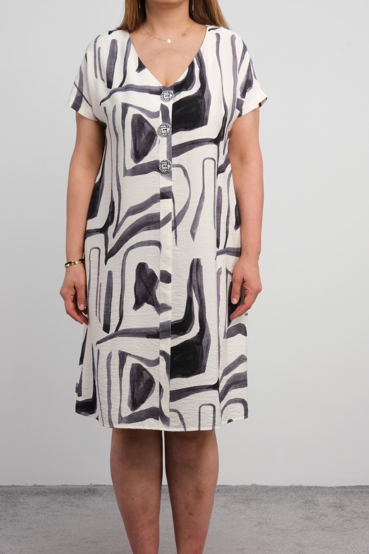 Plus Size Dress-Dark Blue