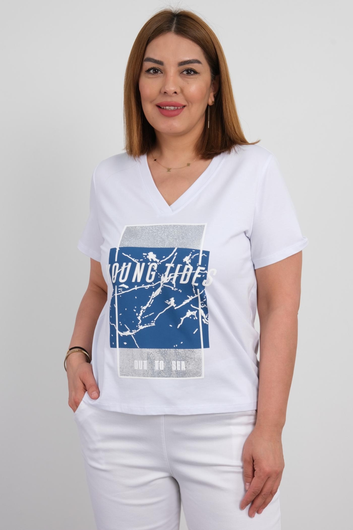 Plus Size Blouse-White