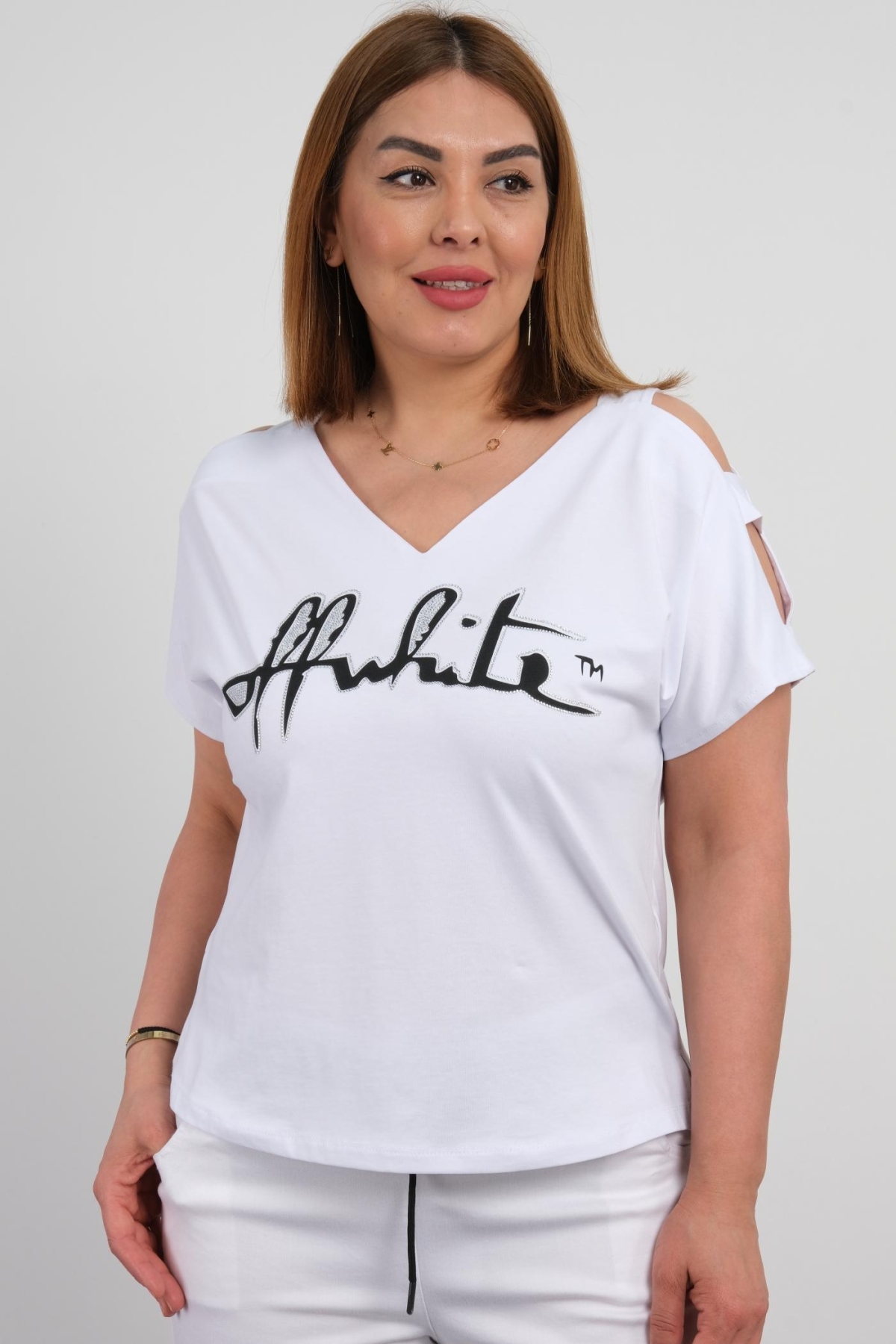 Plus Size Blouse-White
