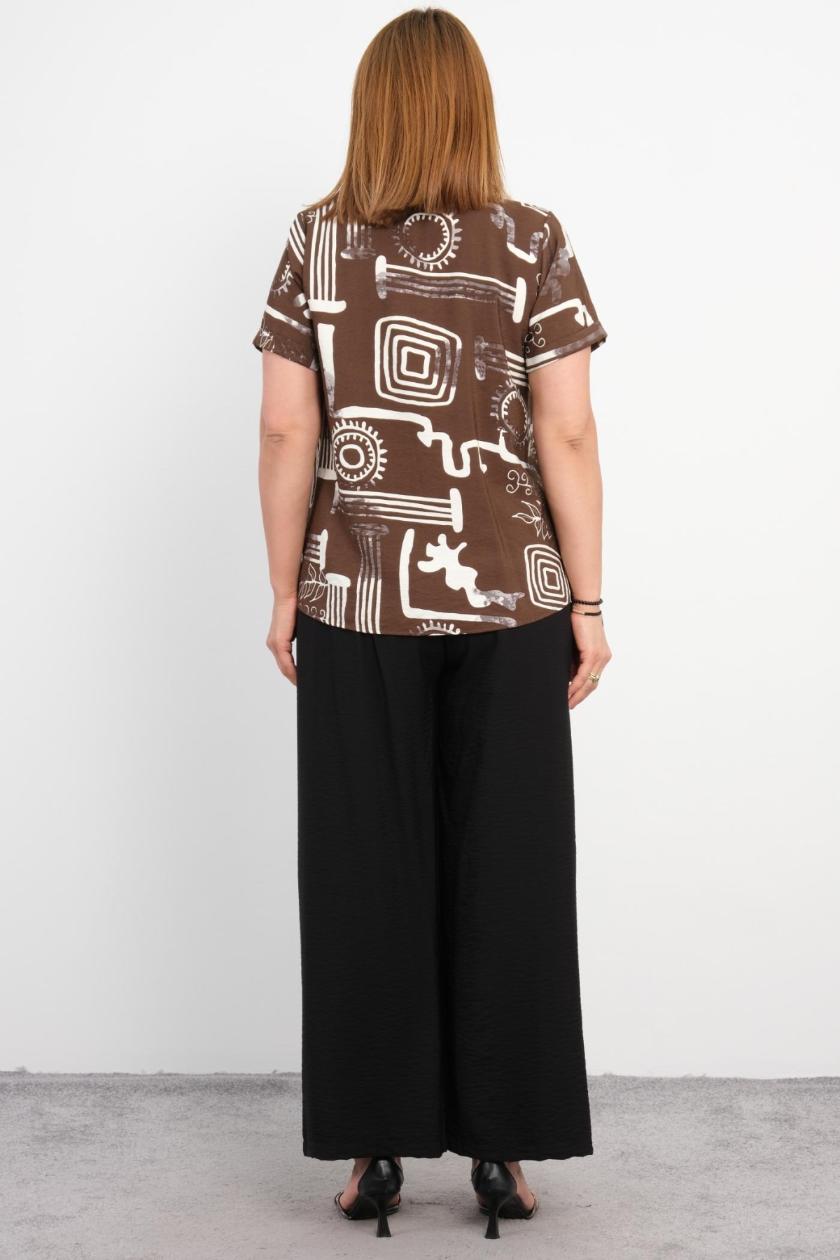 Plus Size Two-Piece Set-Brown