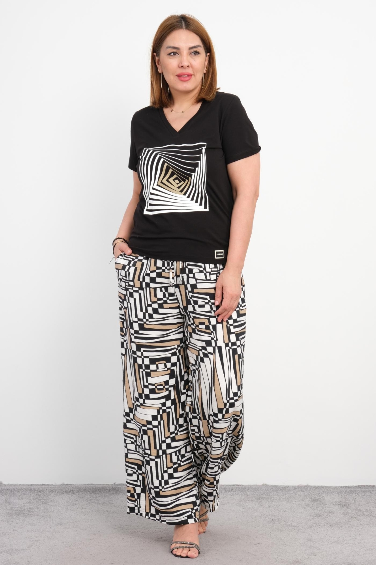 Plus Size Two-Piece Set-Black