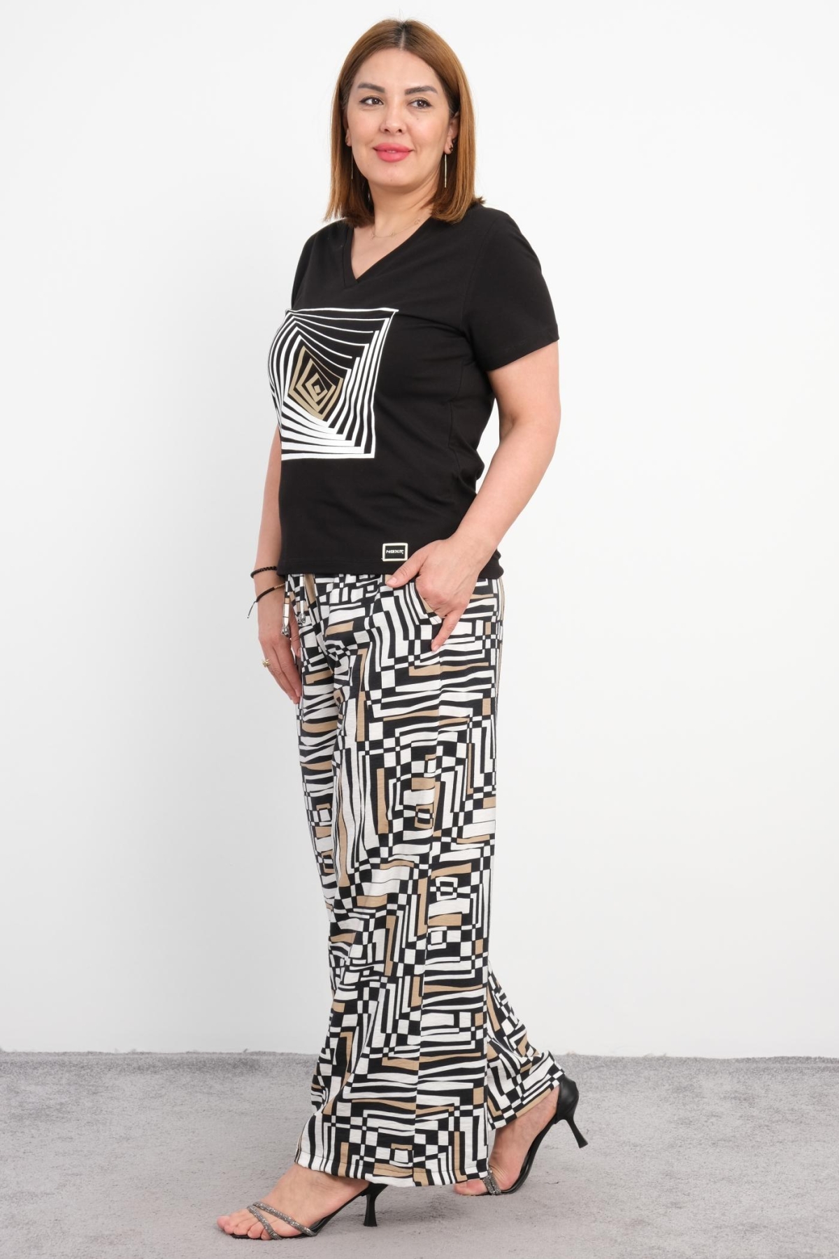 Plus Size Two-Piece Set-Black