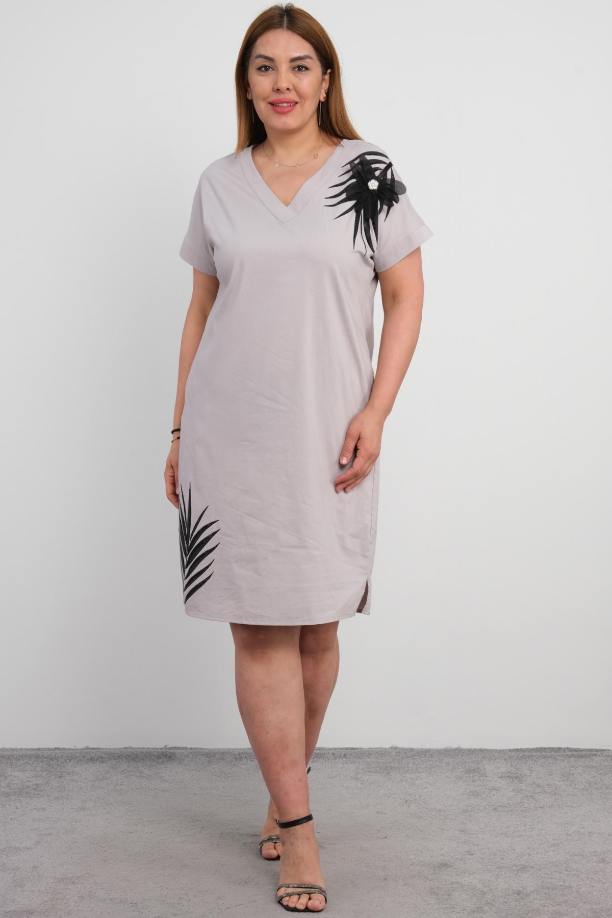 Plus Size Dress-Grey