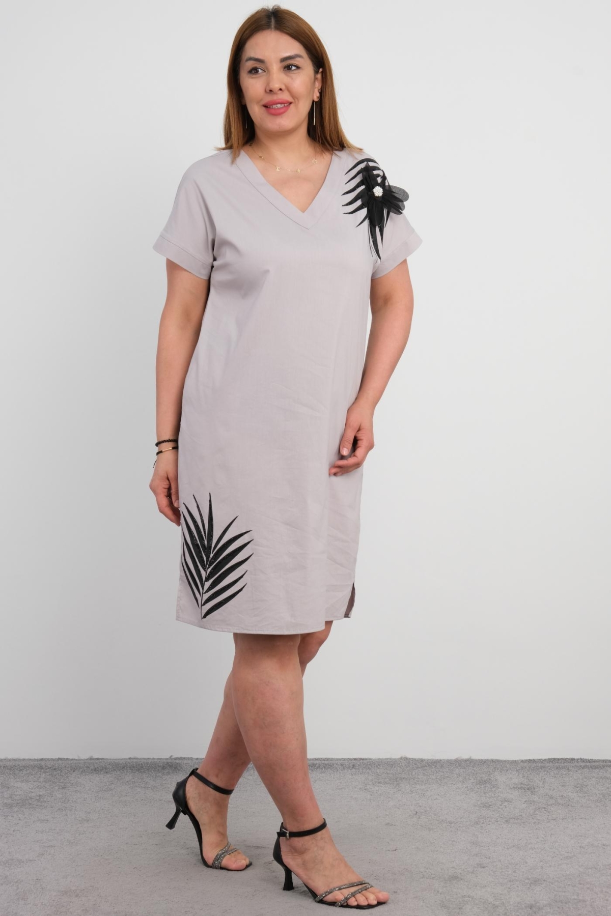 Plus Size Dress-Grey