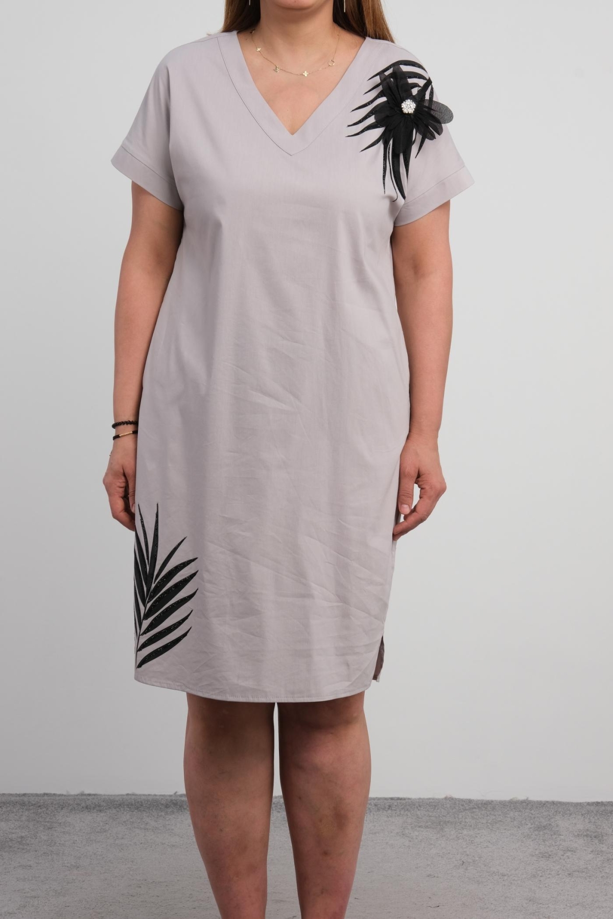 Plus Size Dress-Grey
