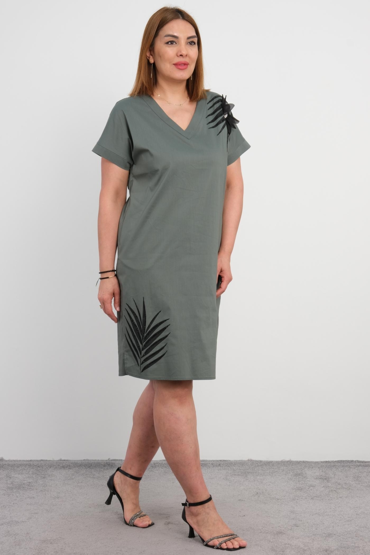 Plus Size Dress-Khaki