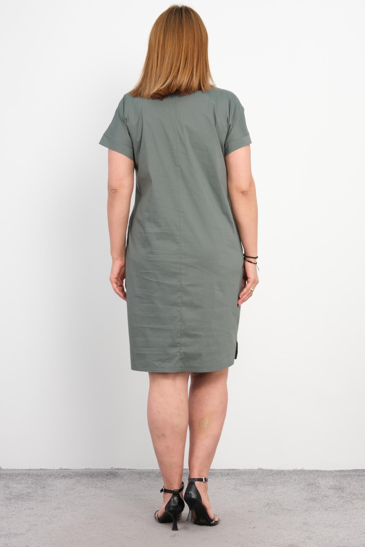 Plus Size Dress-Khaki