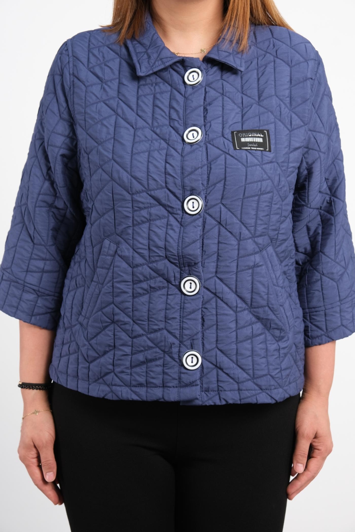 Plus Size Coat-Indigo